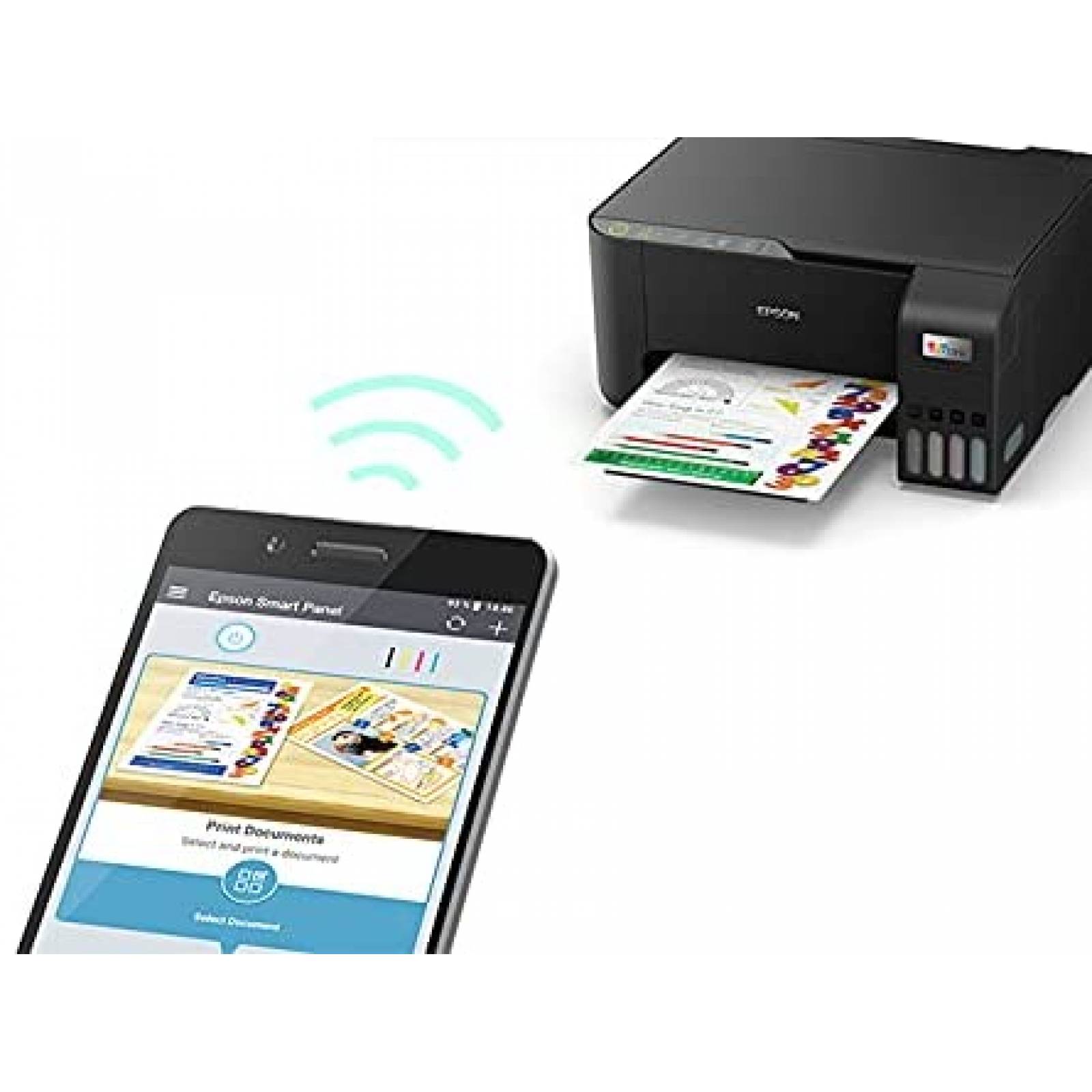 Impresora Multifuncional Epson EcoTank L3250, WiFi, imprime, copia, escanea, negro 33 ppm, color 15 ppm, alimentacion 100 hojas, consumibles 544