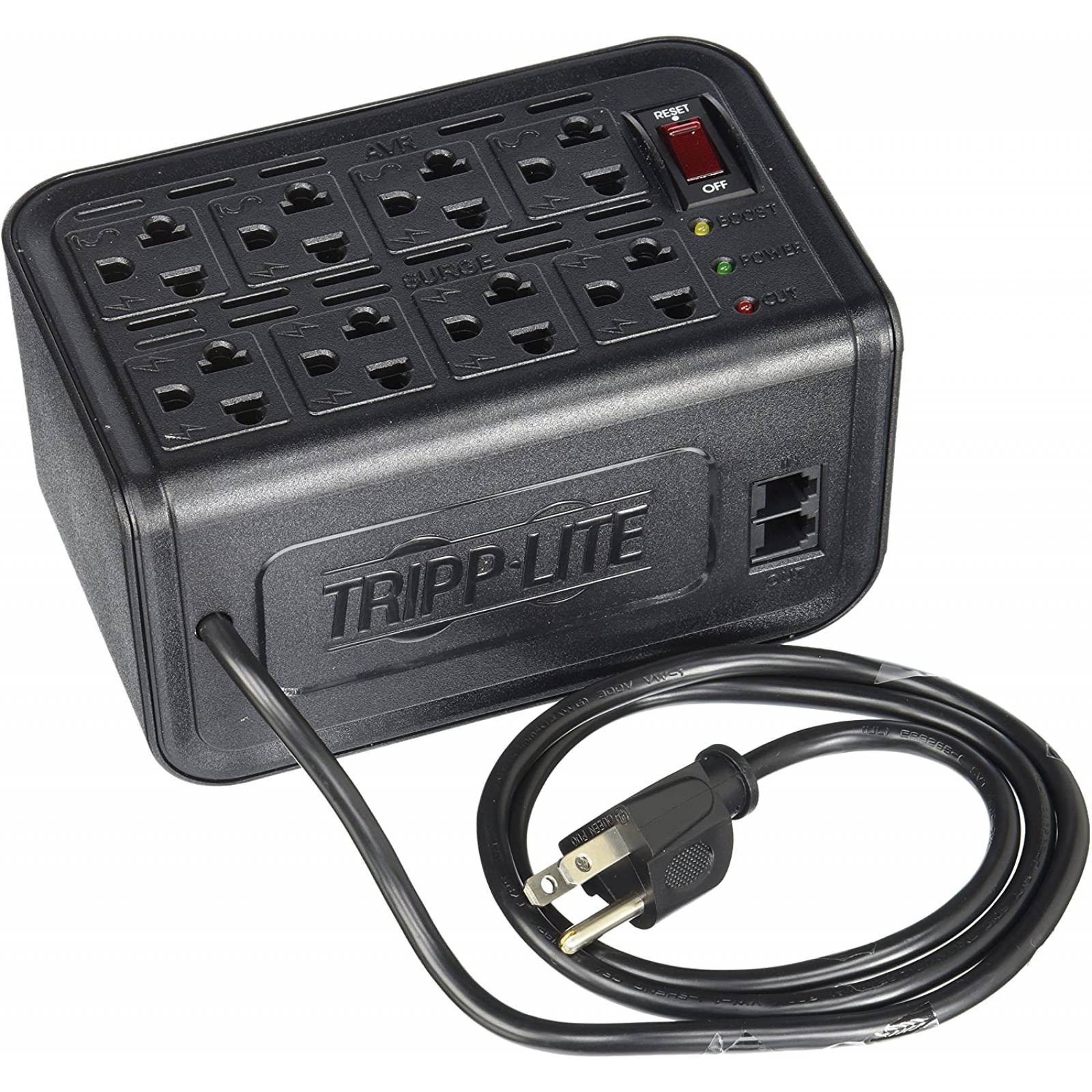 Regulador TRIPP-LITE - 8, Negro, Hogar y Oficina, 1200 VA