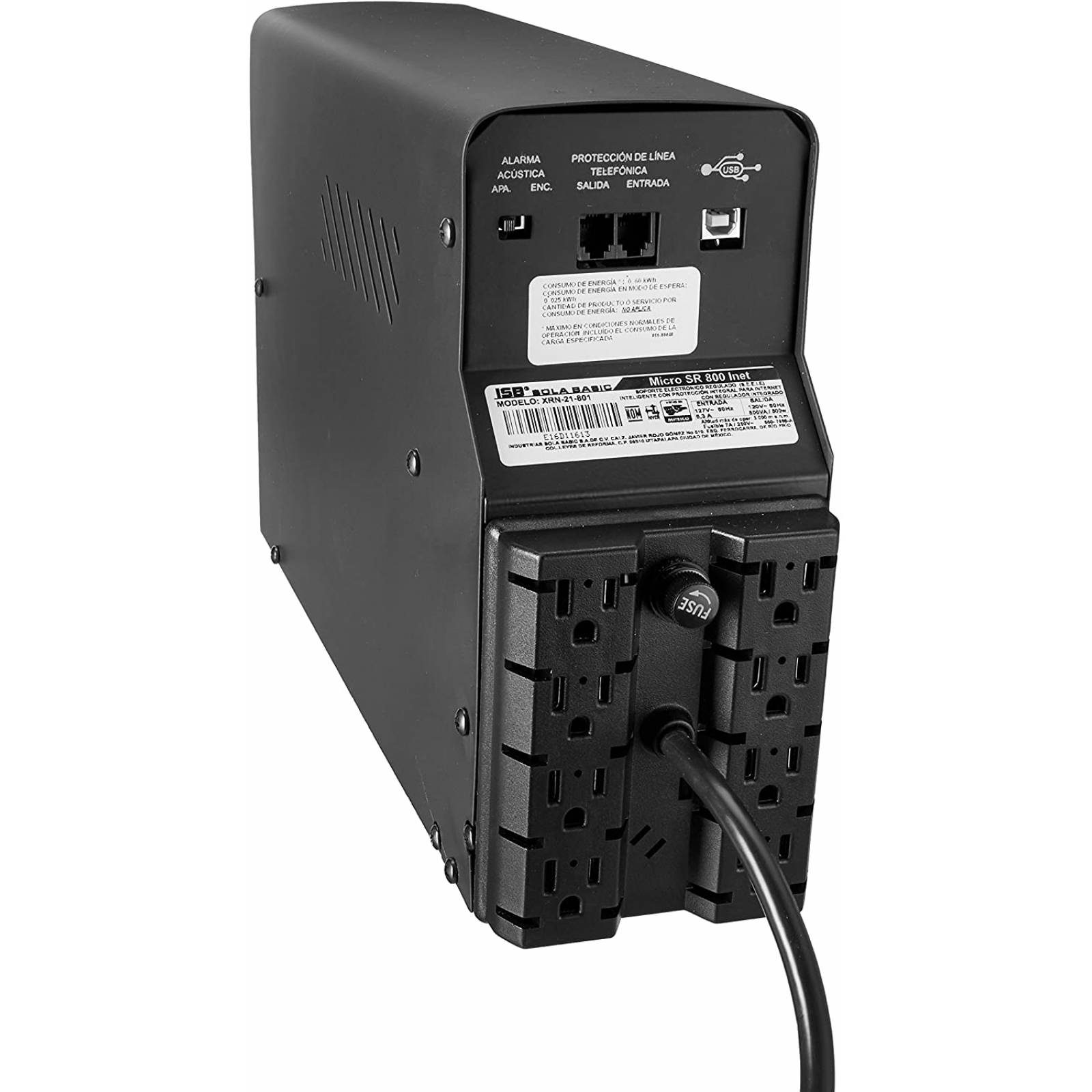 NOBREAK SOLA BASIC XRN-21-801 SR INET 800VA/500W/8 CONT/P. LCD/*70 MIN