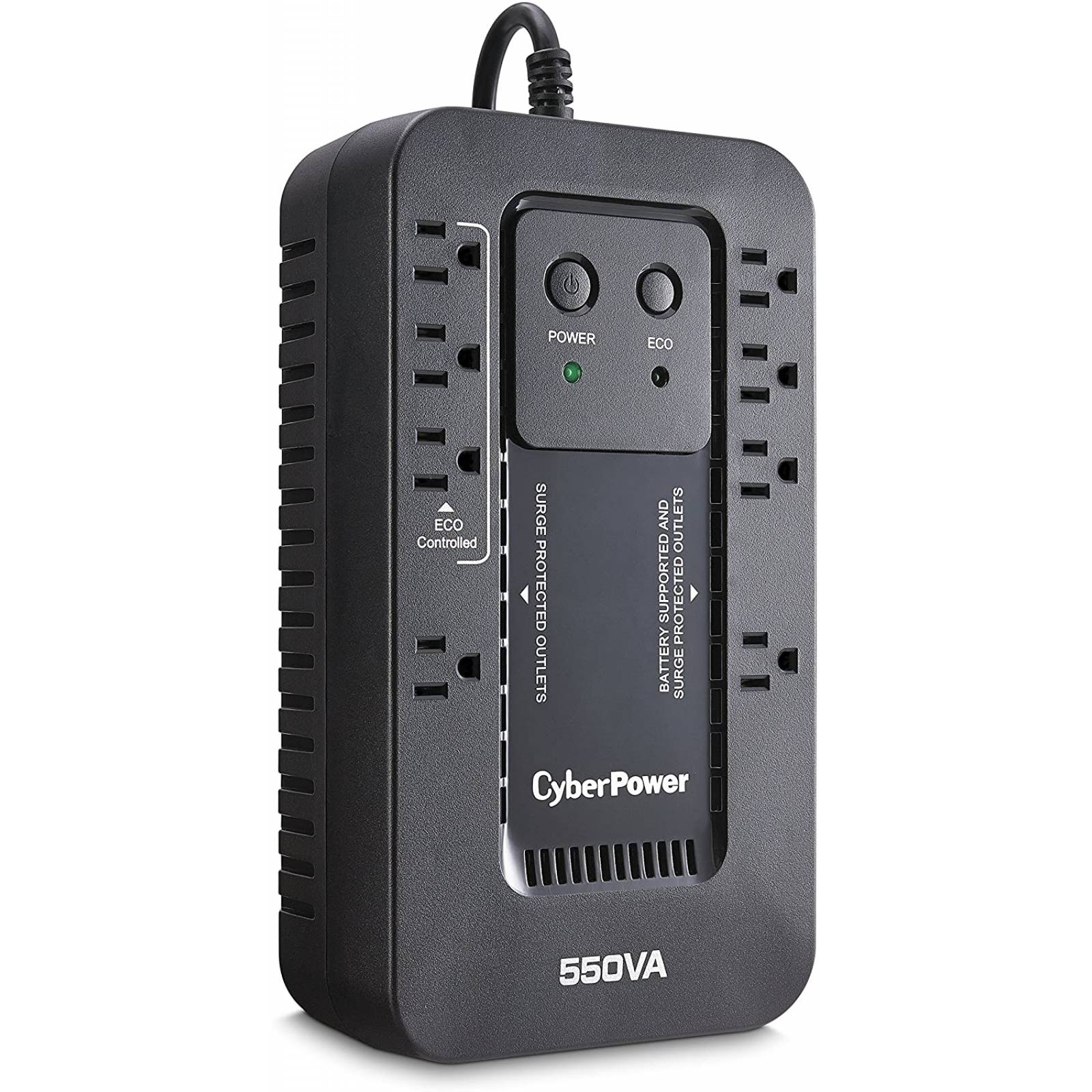 No-Break CyberPower EC550G - 550 VA, 330 W, 8 h, Negro, Hogar y Oficina