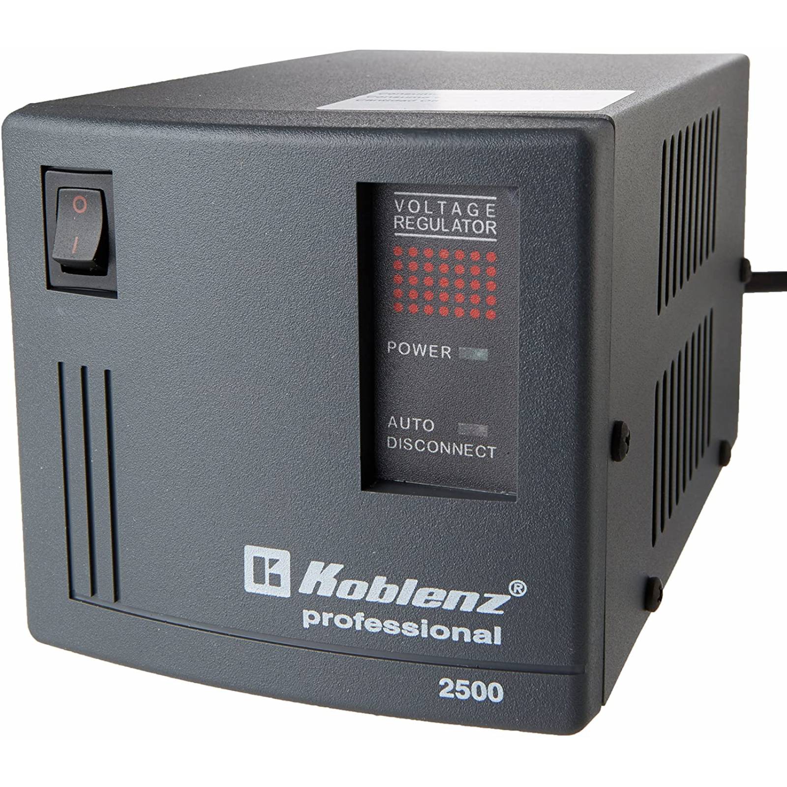 Regulador Koblenz ER-2550 2500VA, 4 contactos, estructura de metal, uso rudo