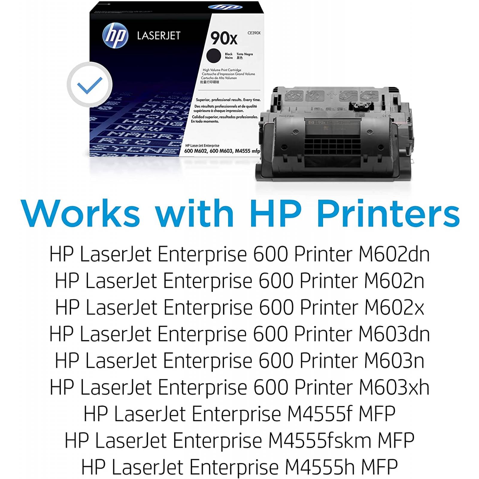 CARTUCHO DE TONER HP 90X NEGRO ALTO RENDIMIENTO LASERJET (CE390X)