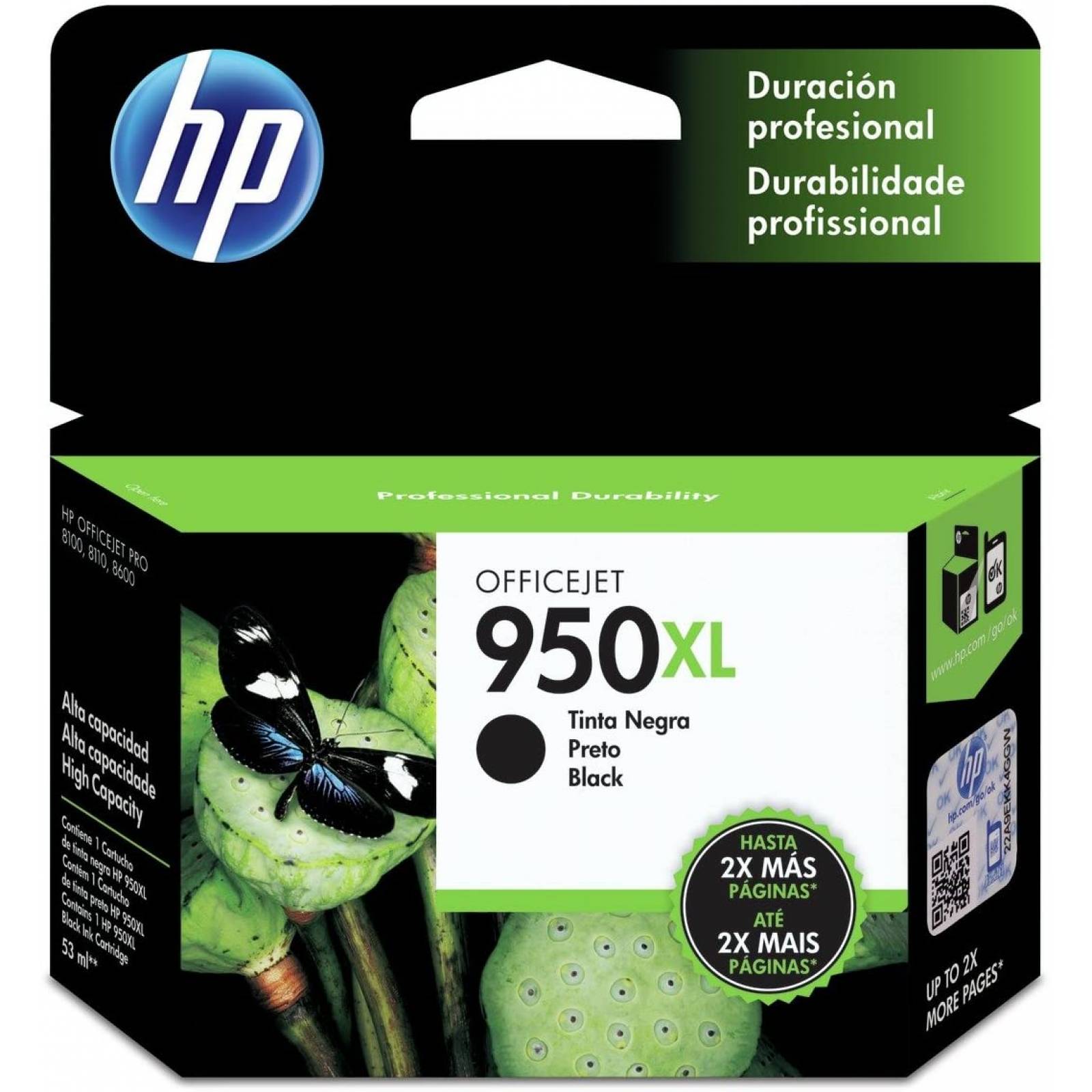 CARTUCHO HP 950XL NEGRO PARA 8600/A911A/8600+/810 (CN045AL)
