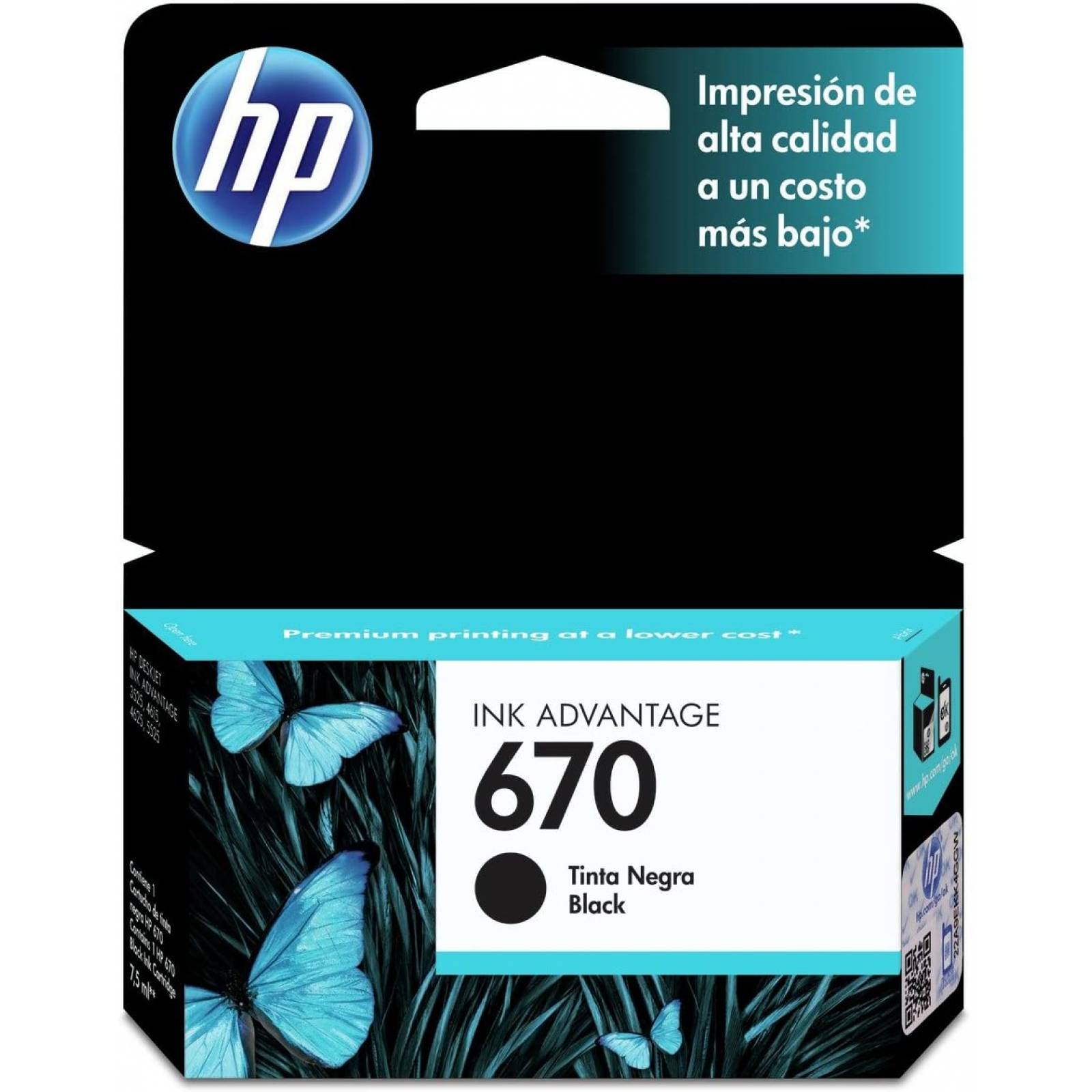 CARTUCHO HP 670 NEGRO PARA 4615/3525/4625/5525 (CZ113AL)