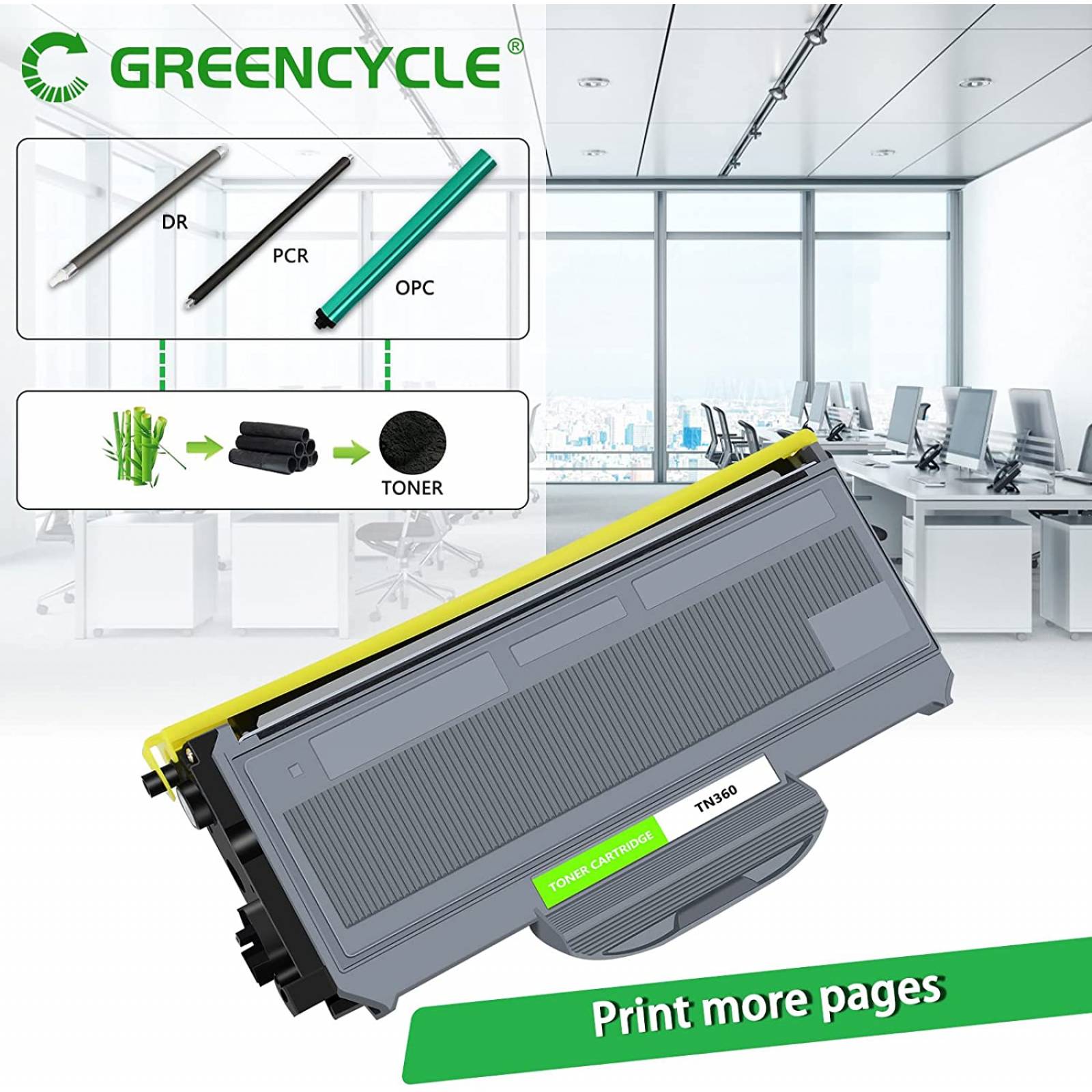 Cartucho tóner BROTHER TN360 - 2600 páginas, Negro