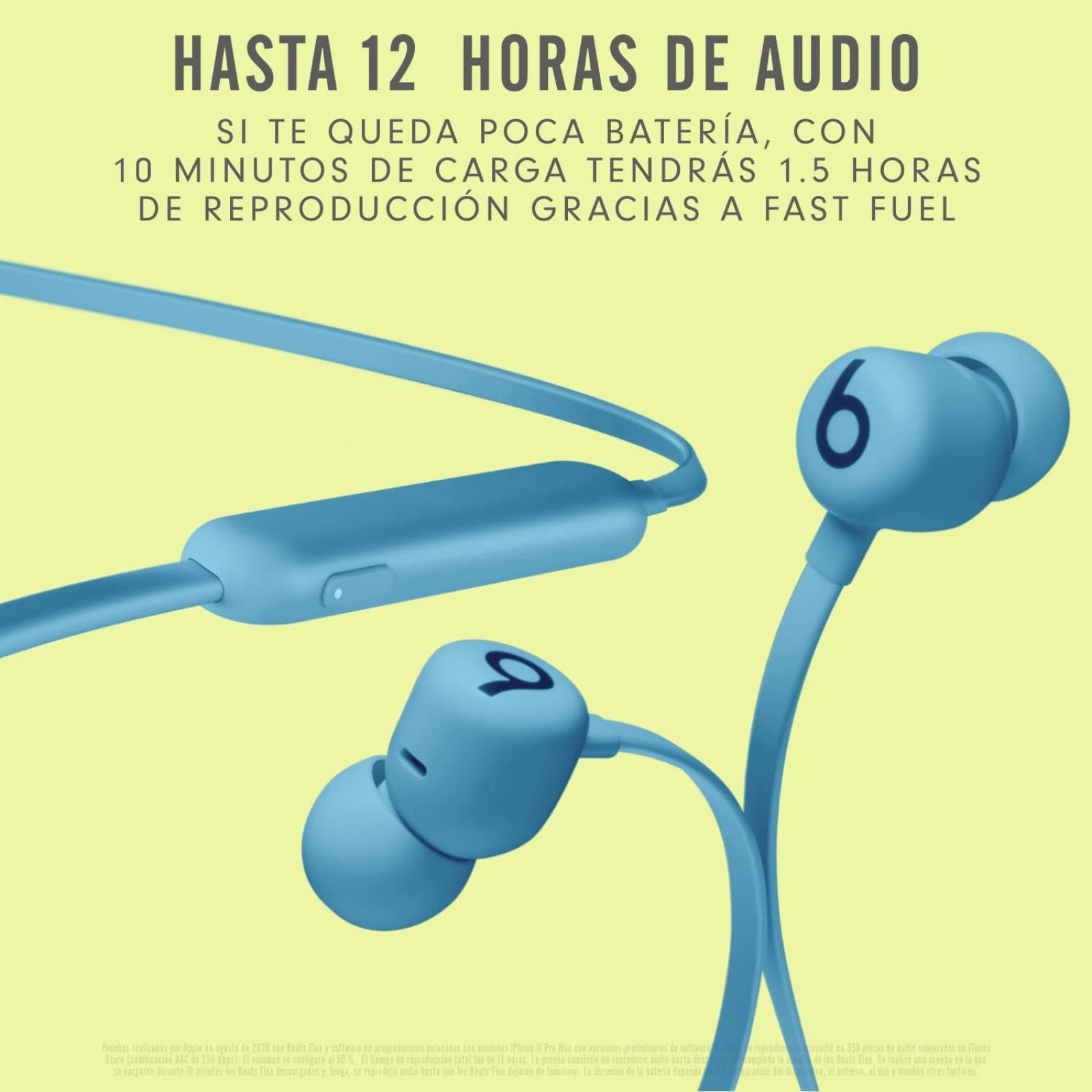 Audífonos in-Ear Beats Flex inalámbricos Chip W1 para audífonos diseñado por Apple audífonos magnéticos tecnología Bluetooth® Class 1 12 Horas de Audio: Azul