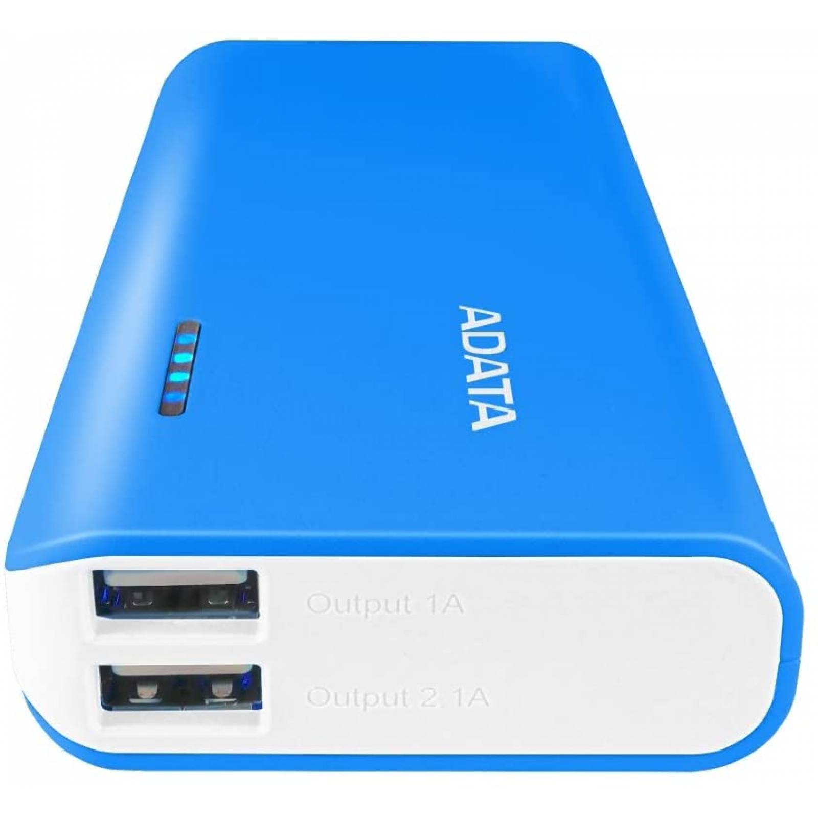 Cargador Portátil (power bank) ADATA PT100, 5V, 2 Puertos 1A/2.1A, 10000mAh, Lithium-ion, Azul, (APT100-10000M-5V-CBLWH)