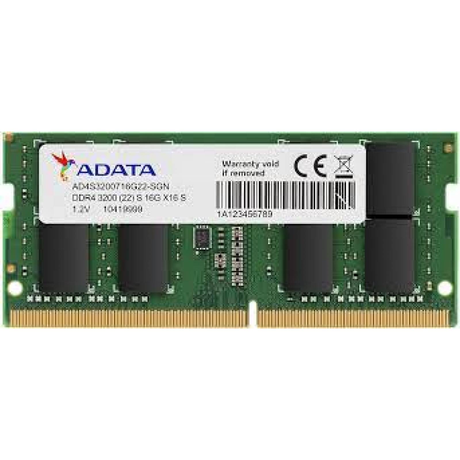 MEMORIA DDR4 ADATA 8GB 2666 MHz SODIMM (AD4S26668G19-SGN)