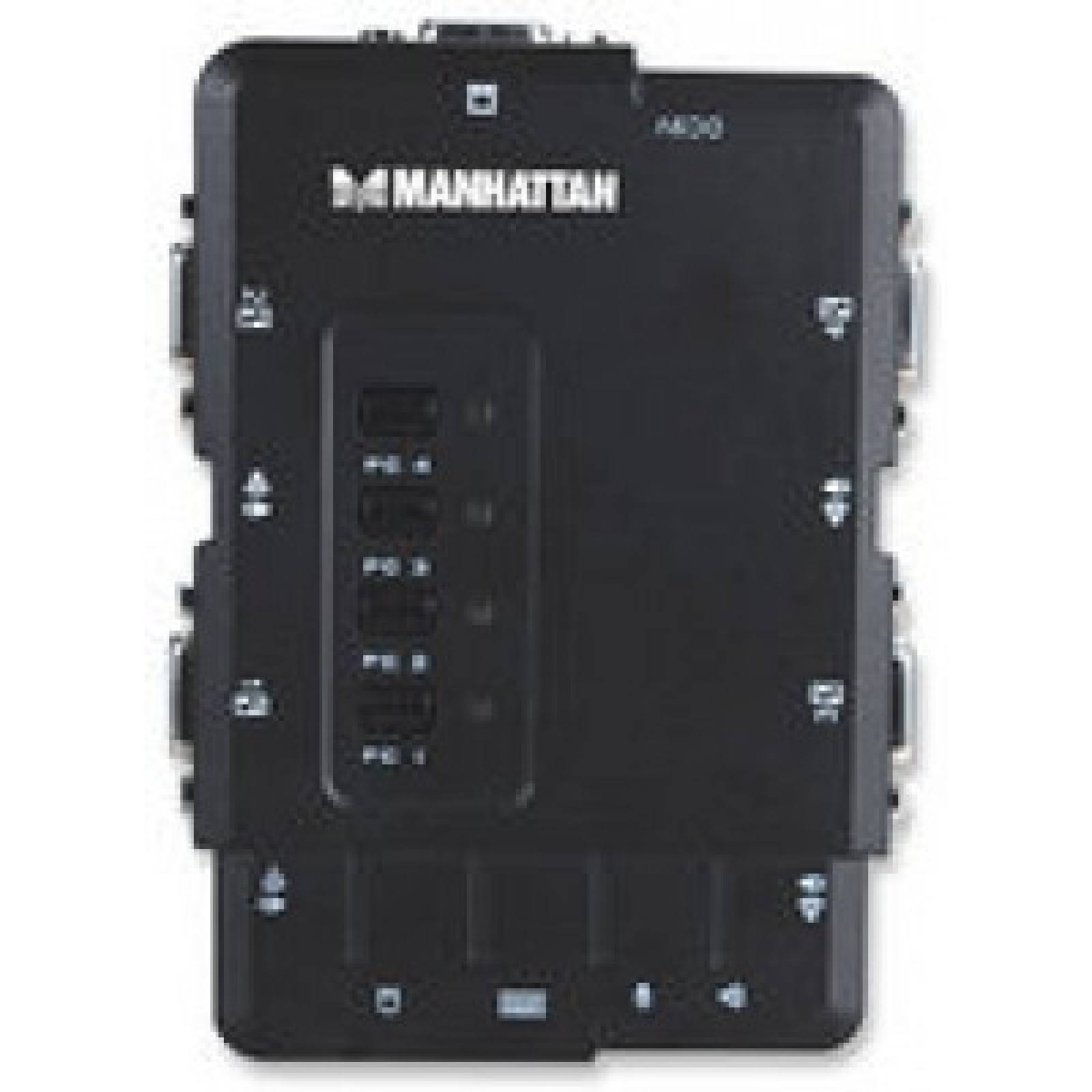 Switch Manhattan KVM de 4 Puertos, 2 USB,2 VGA (151269)