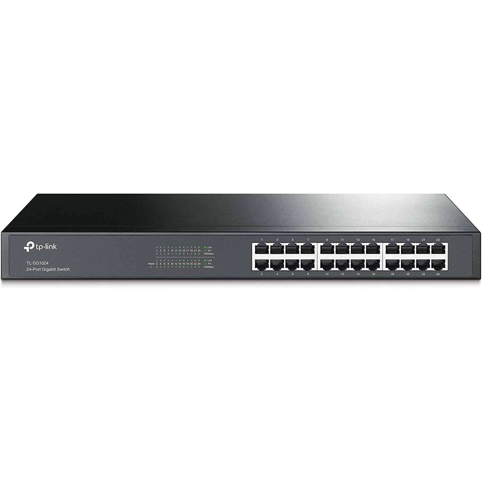 Switch TP-LINK 24-Port Gigabit Switch, 24 puertos, 10/100/1000 Mbps, No administrado, (TL-SG1024)