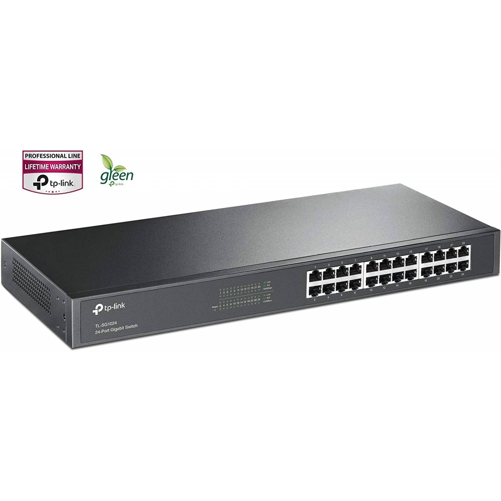 Switch TP-LINK 24-Port Gigabit Switch, 24 puertos, 10/100/1000 Mbps, No administrado, (TL-SG1024)