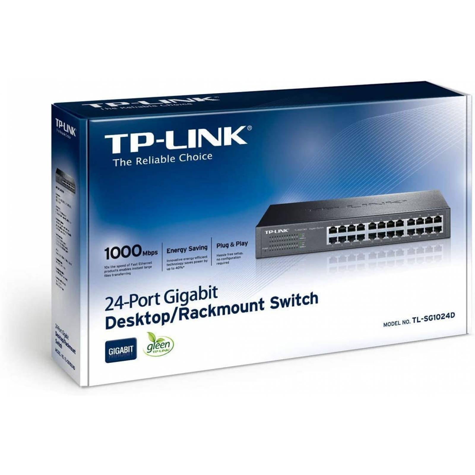 Switch TP-LINK 24-Port Gigabit Desktop/Rackmount Switch, 24 puertos, Gigabit Ethernet, 10/100/1000 Mbps, No administrado, montaje en rack