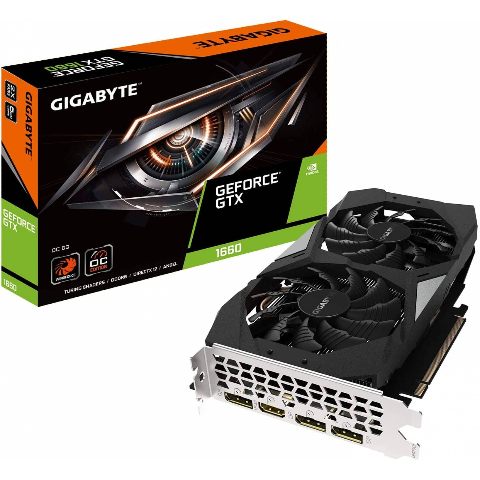 Tarjeta de Video GIGABYTE GV-N1660OC-6GD - NVIDIA, GeForce GTX 1660, 6 GB, GDDR5, PCI Express 3.0