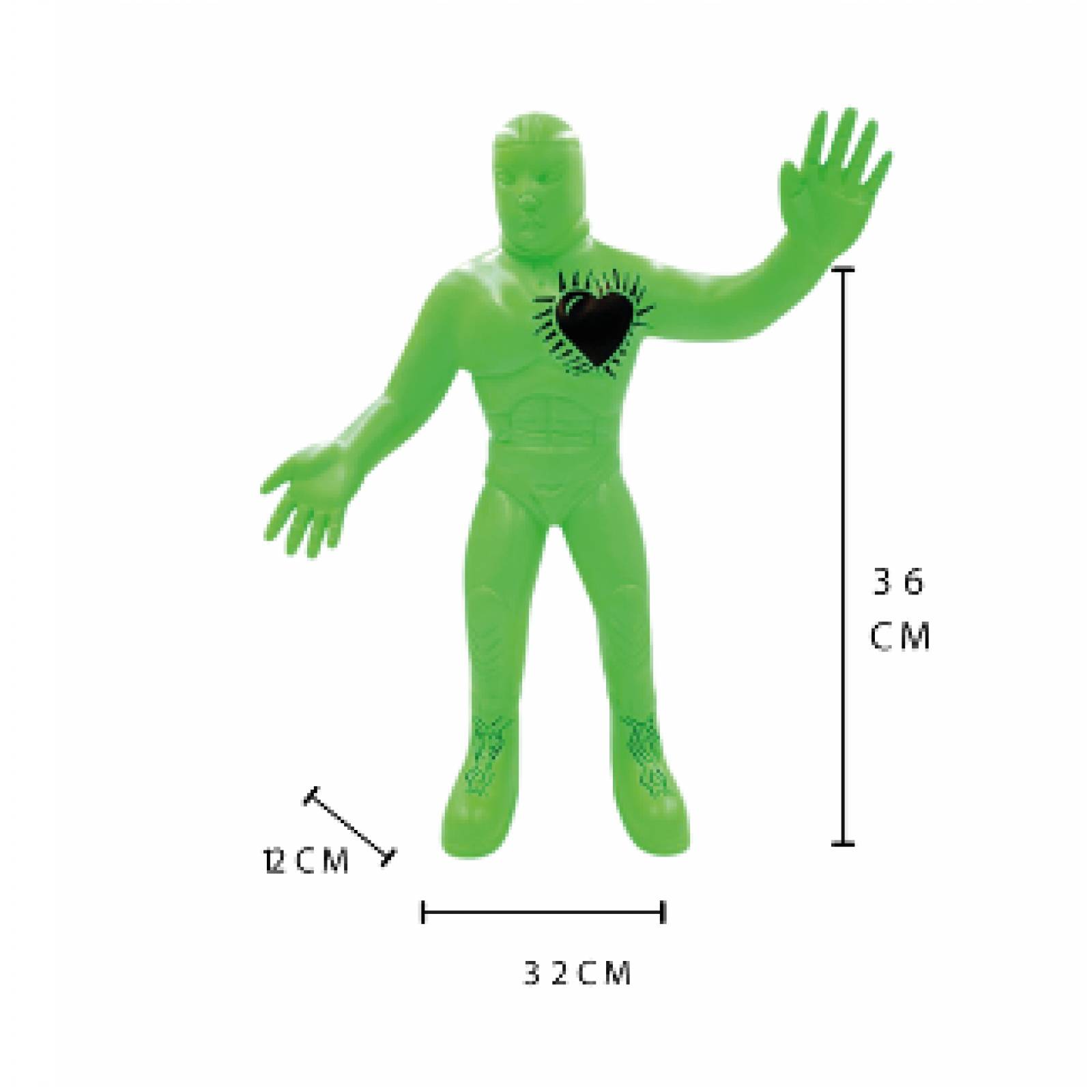 Luchadro de resina solida de color verde 36 32 12