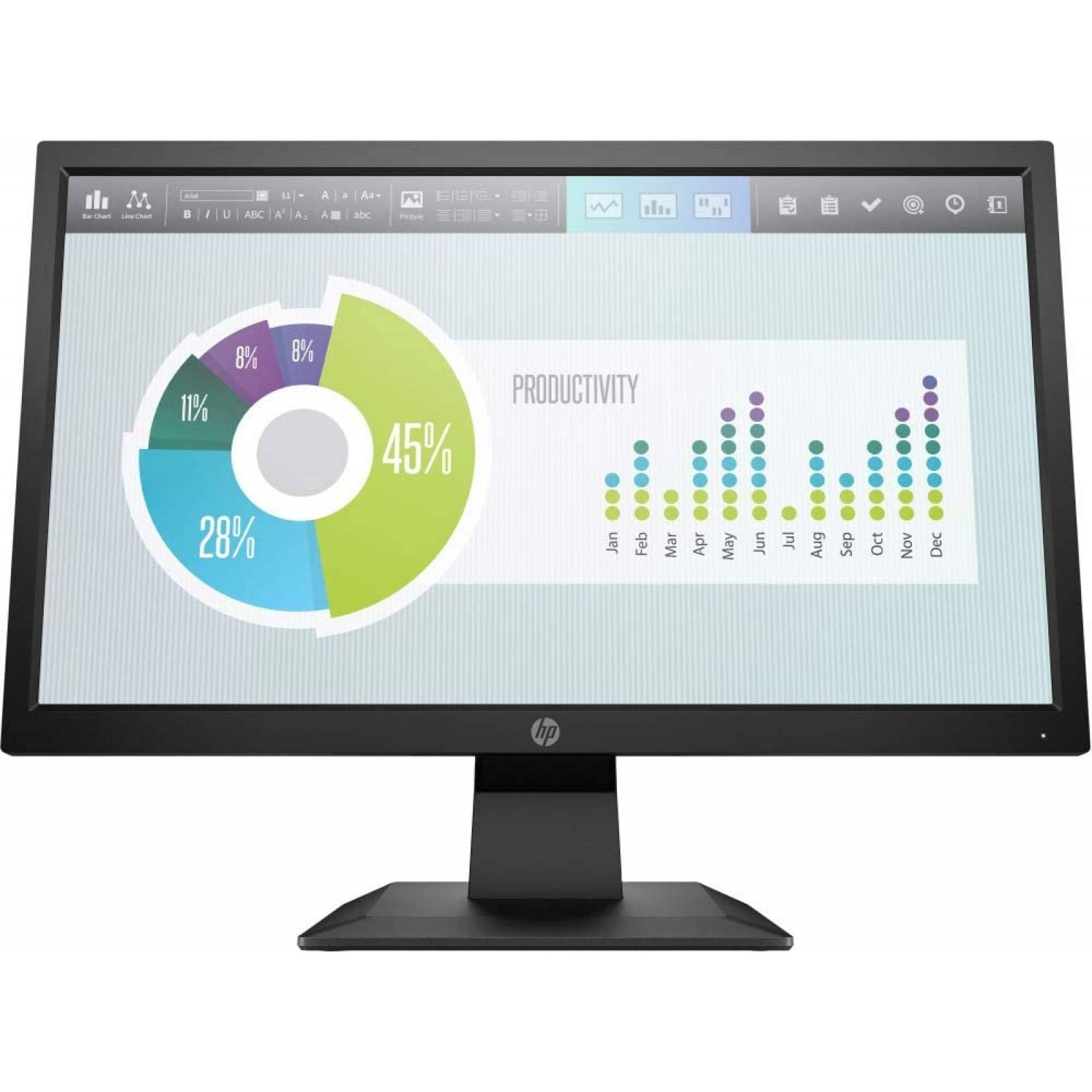 HP P204V. LED 20 pulgadas. 5RD66AA#ABM. Resolucion 1600 x 800 Wide Screen 100 Vesa HDMI/VGA
