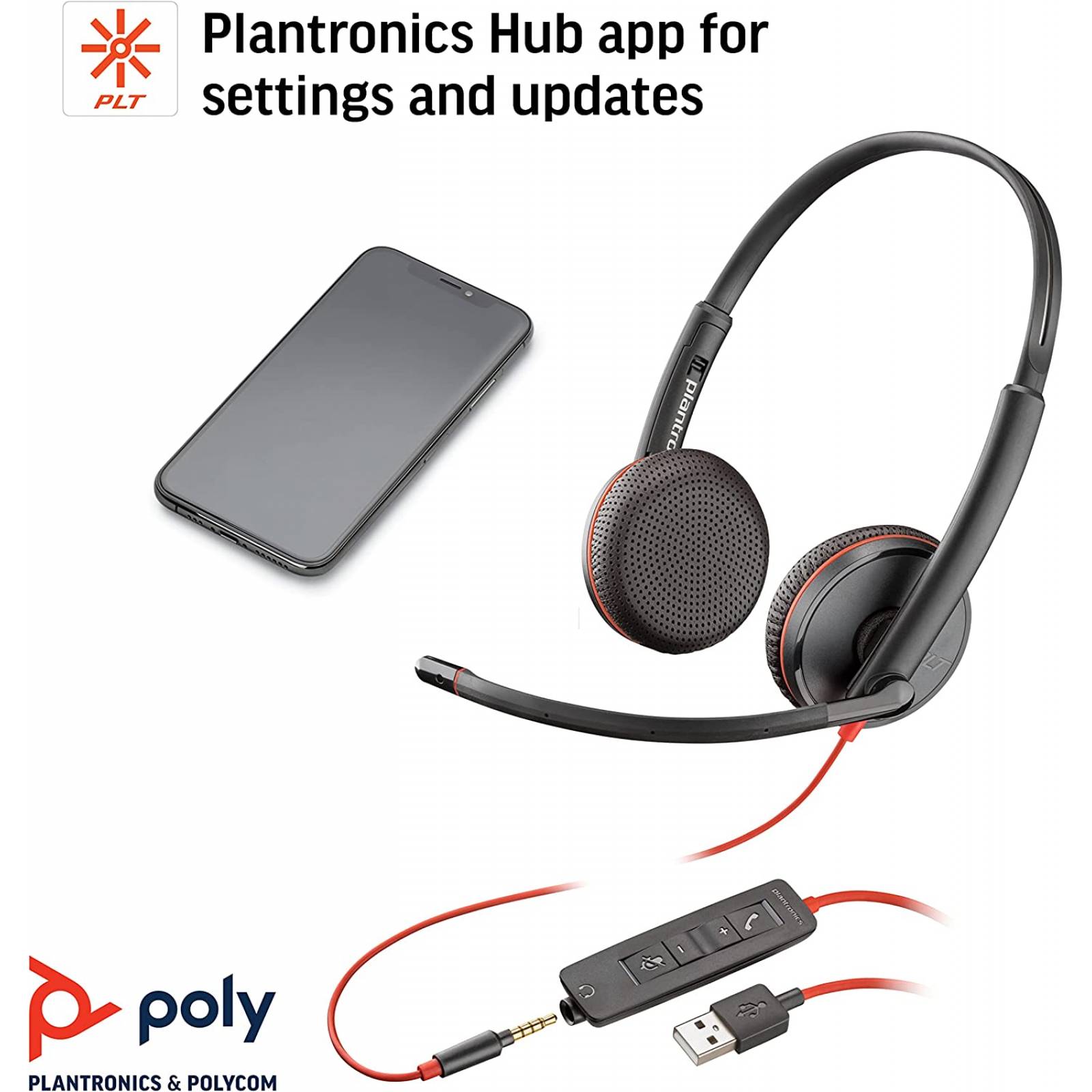 POLY DIADEMA BLACKWIRE C3225 USB-A 3.5MM BINAURAL(209747-101)
