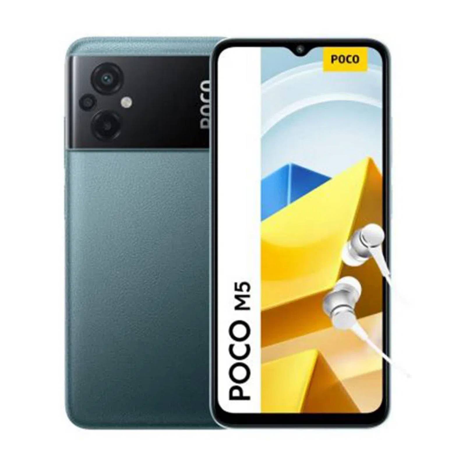 Smartphone Xiaomi POCO M5 6.58" 128GB/4GB Cámara 50MP+2MP+2MP/5MP Mediatek Android 12 Color Verde