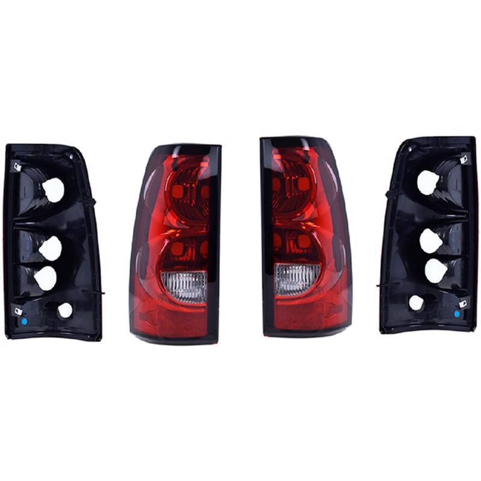 Par De Calaveras - Compatible Con Chevrolet Silverado 2005-2006 - Color Filo Negro, Lado Der/Izq