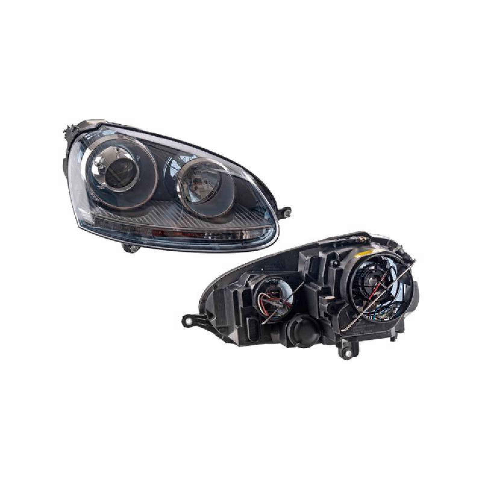 Faro Depo - Compatible Con Volkswagen Bora 2005-2010 - Color Fondo Negro, Lado Der 