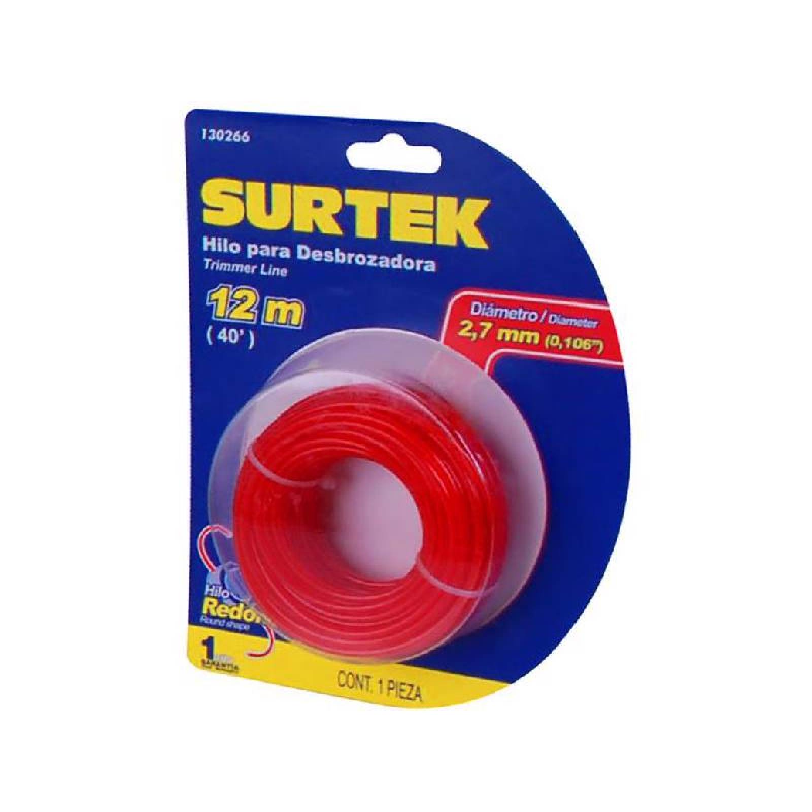 Nylon para desbrozadora en blíster 2.7mm x 15 mt - Codigo: 130266 - Marca: Surtek 