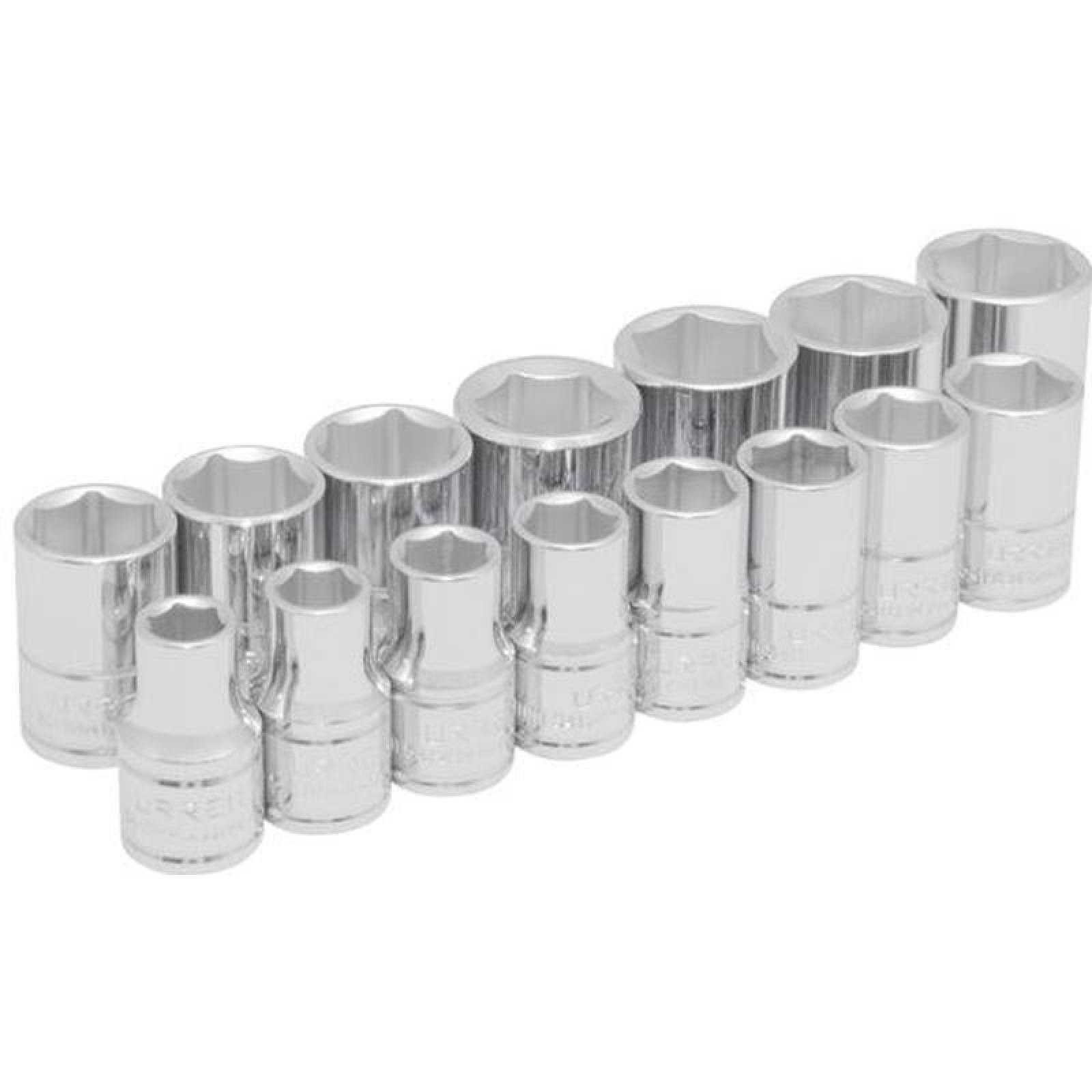 Juego de 15 dados largos métricos 1/2in 6 puntas - Codigo: 54205 - Marca: Urrea