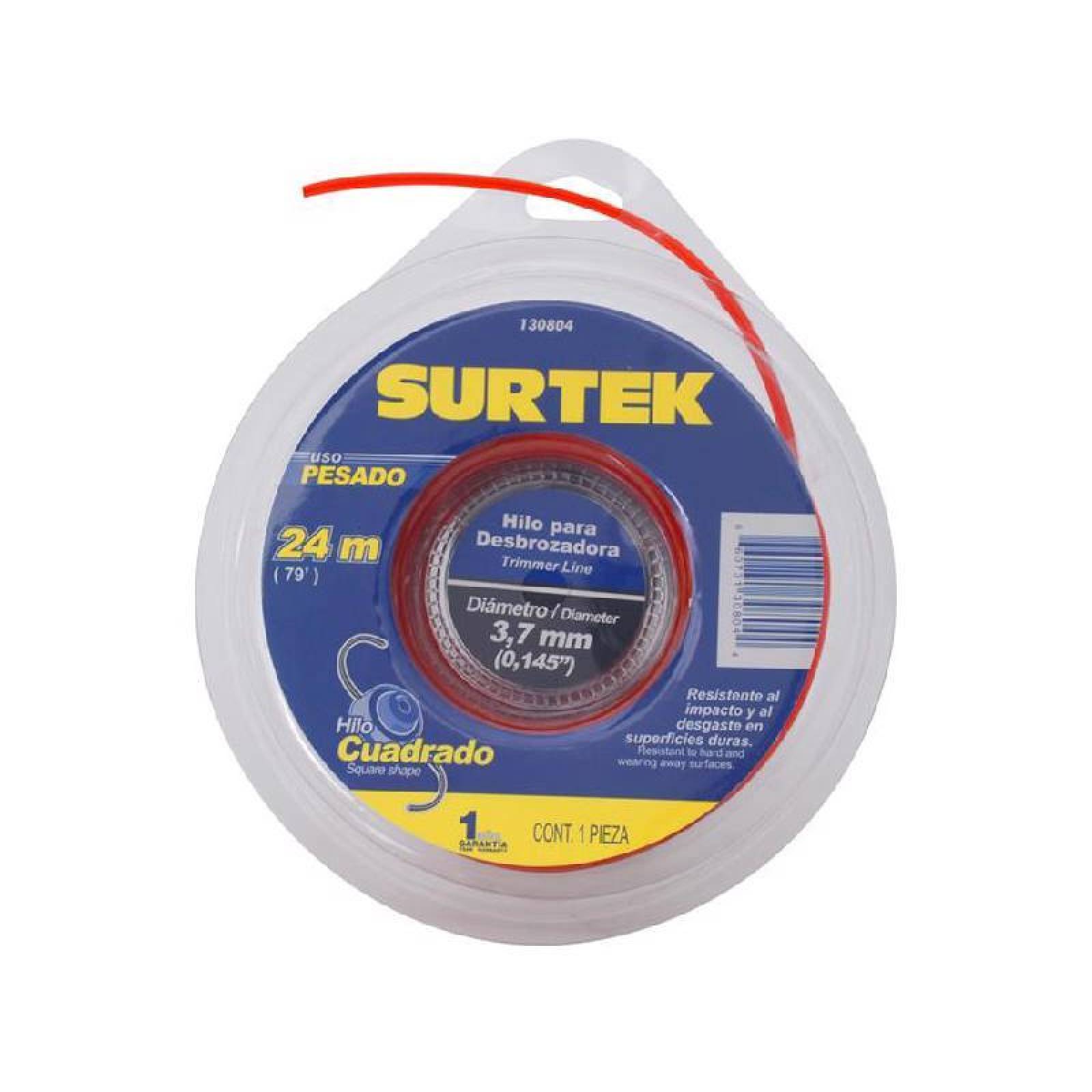 Nylon cuadrado p desbroz doble blíster 3.7mm x 24 m - Codigo: 130804 - Marca: Surtek 