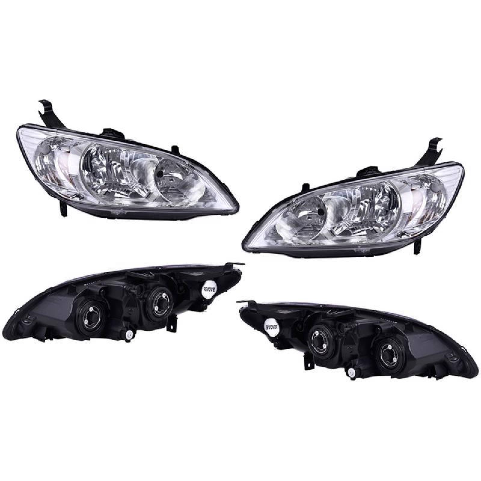 Faros compatible con Honda Civic 2004-2005 - Puertas:2 Y 4 - 2 Piezas 
