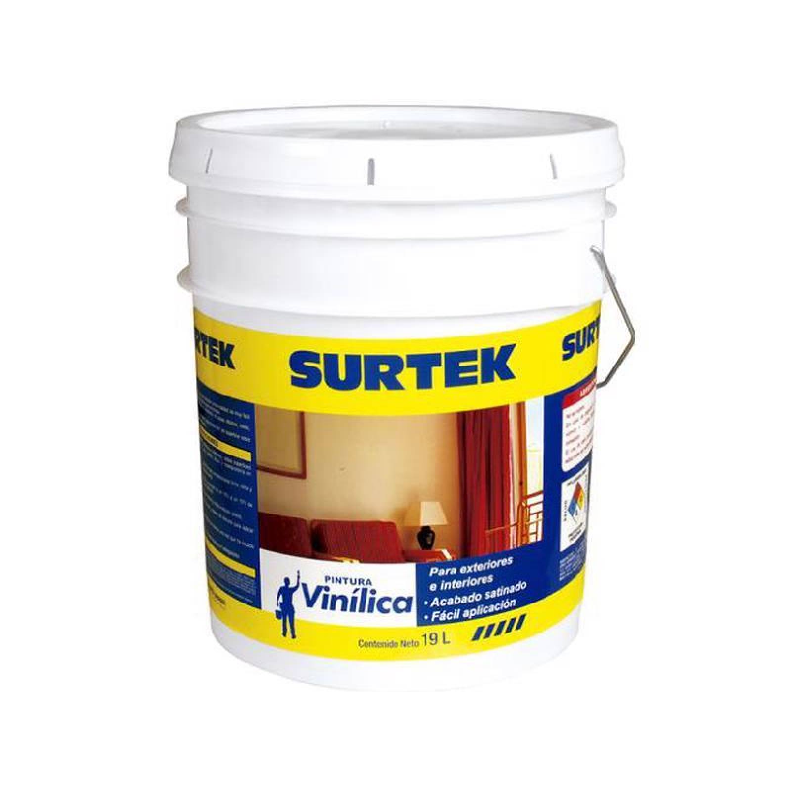 Pintura Vinil-Acrílica - Verde pistache - 19lt - Surtek -Rendimiento Aproximado De 6 M2/Lt-Exteriore