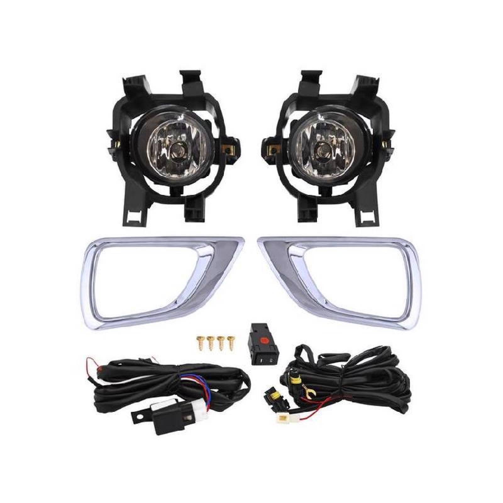 Faros de Niebla - NS NP300 2020 Con bisel Fondo negro, JGO 