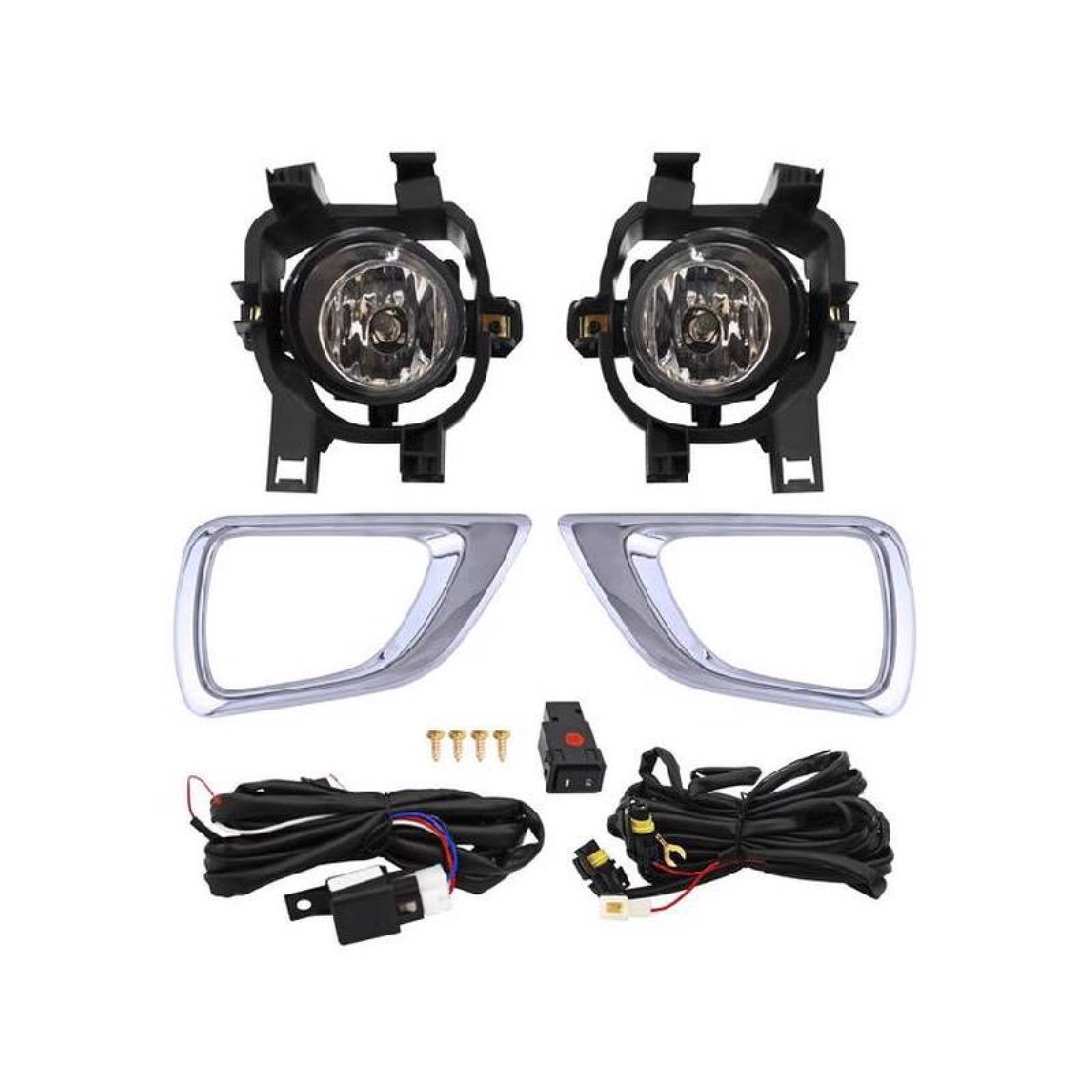 Faros de Niebla - NS NP300 2020 Con bisel Fondo negro, JGO 