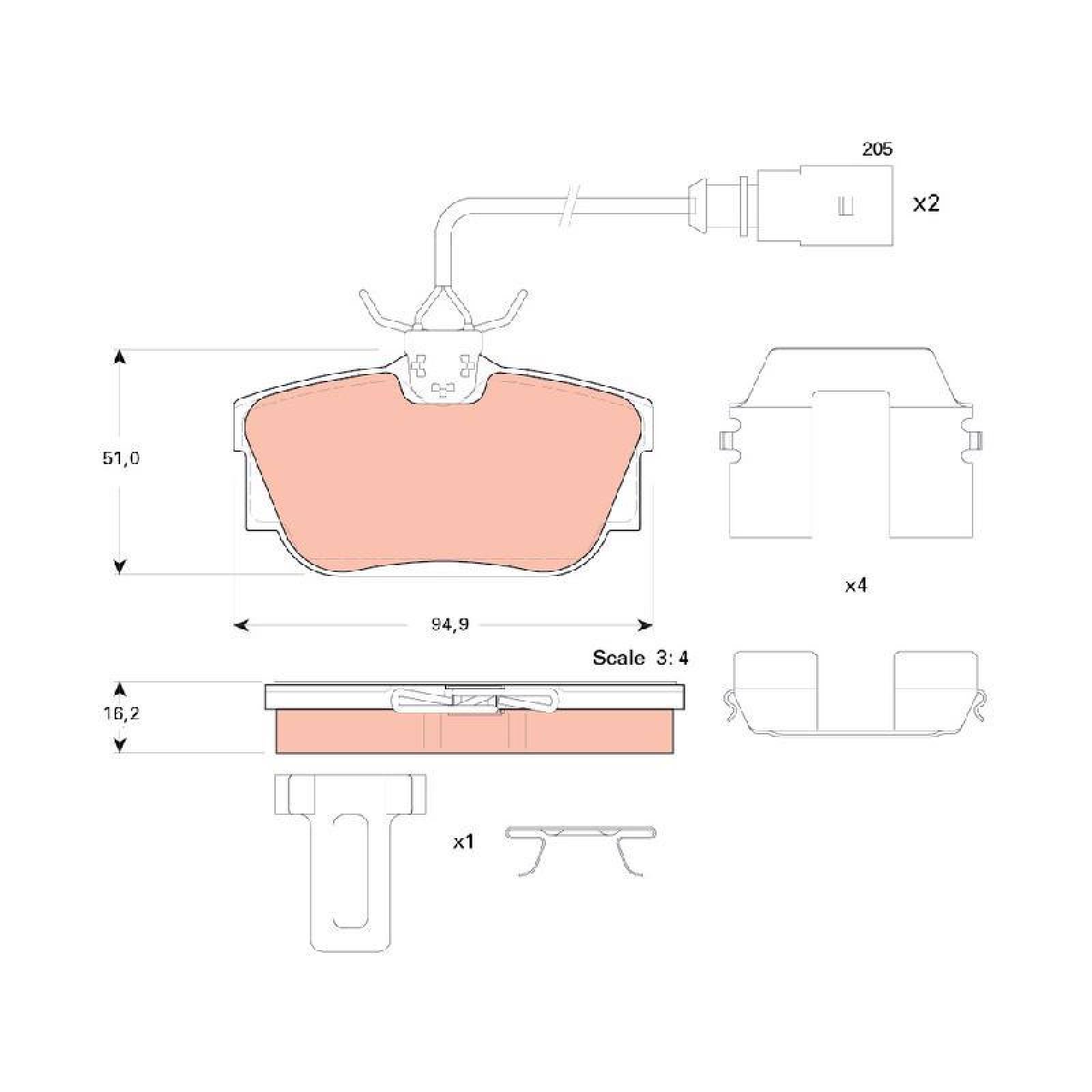 Balatas Volkswagen Sharan, 2002-2008 Tras Orgánica 