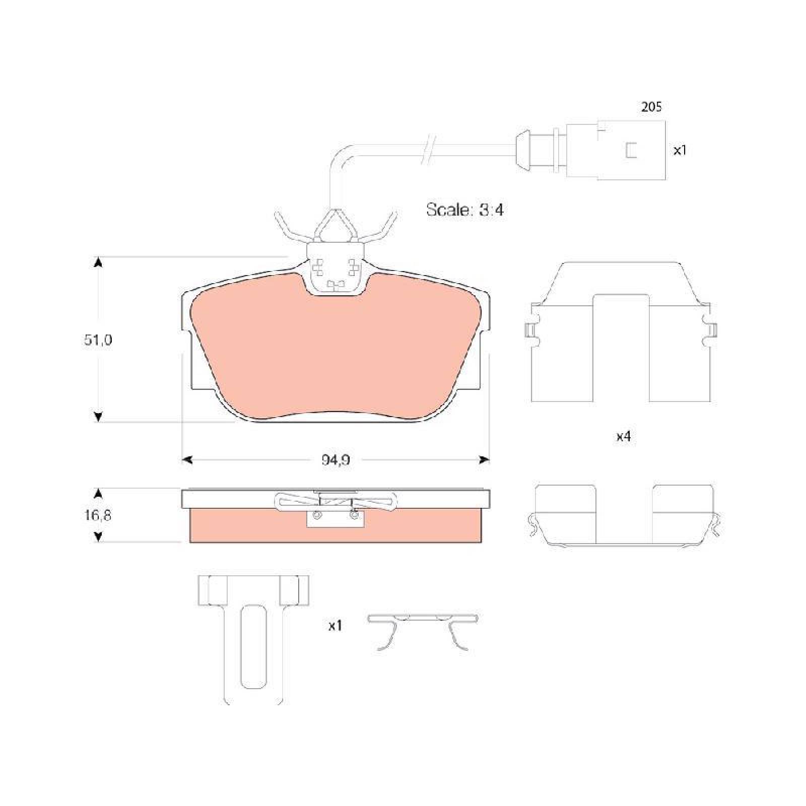 Juego De Balatas Volkswagen Sharan, 2002-2008 Tras Orgánica 