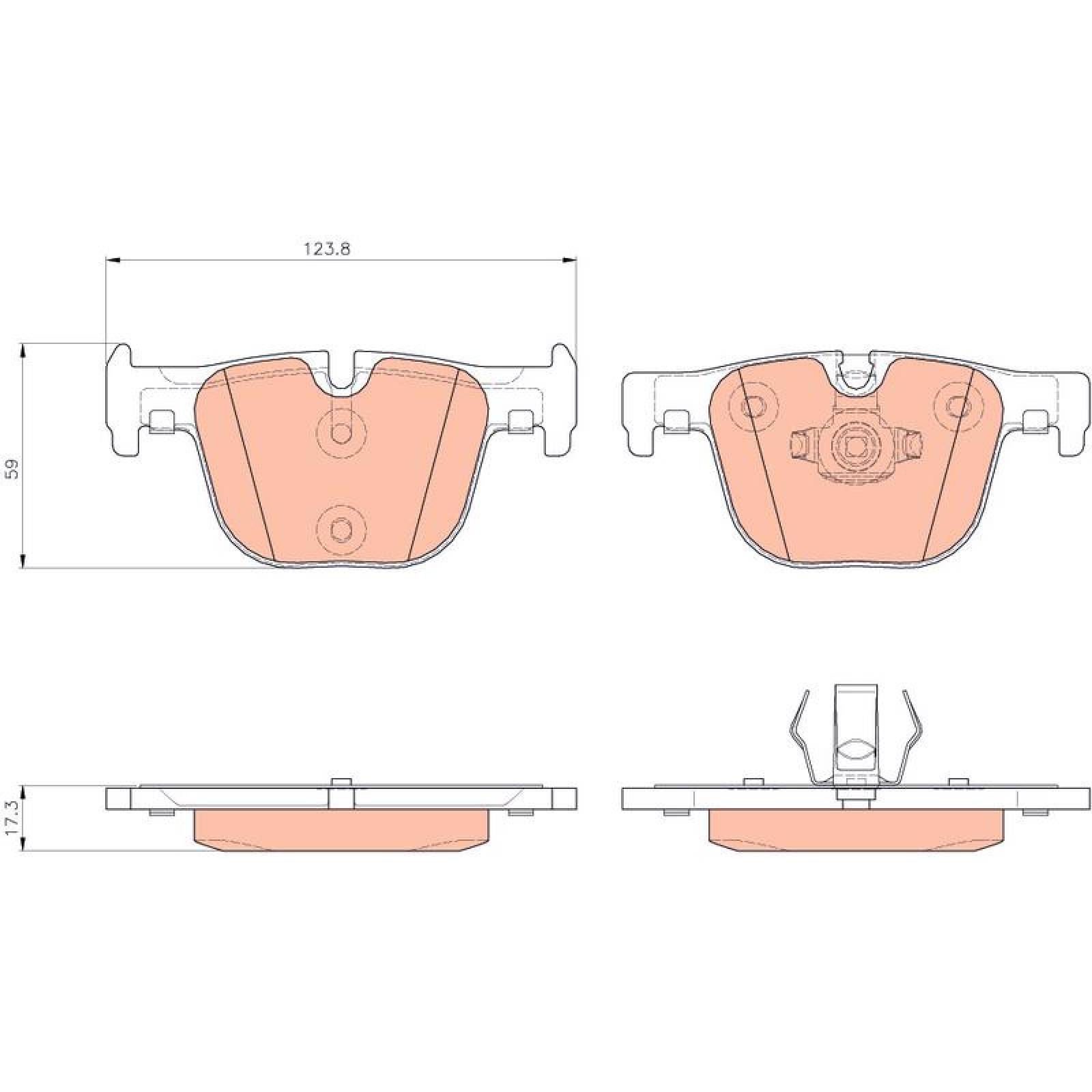 Juego De Balatas Bmw 435i Xdrive, 2016 Tras Orgánica 