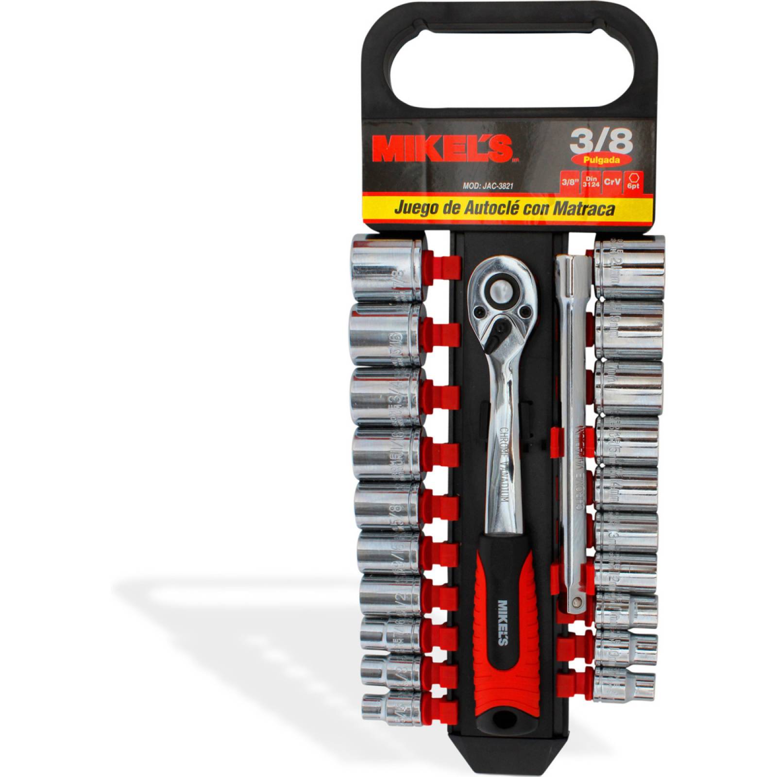 Juego de dados con matraca 3/8pul.