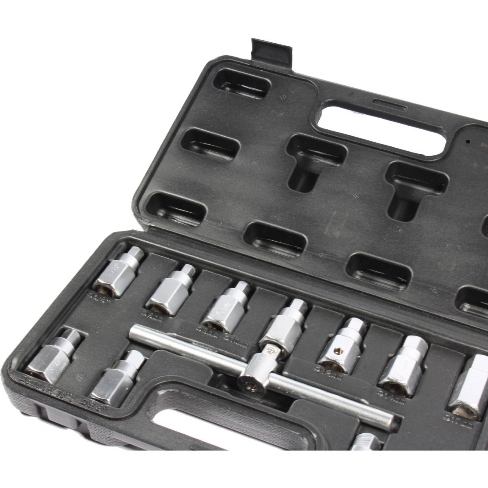 Kit juego de dados y llaves 3/8pul. para tapón de carter