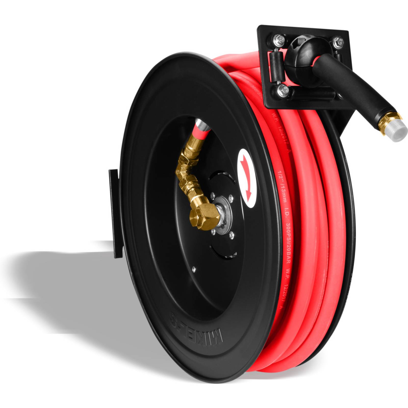 Carrete de acero con manguera 1/2pul. sistema retráctil
