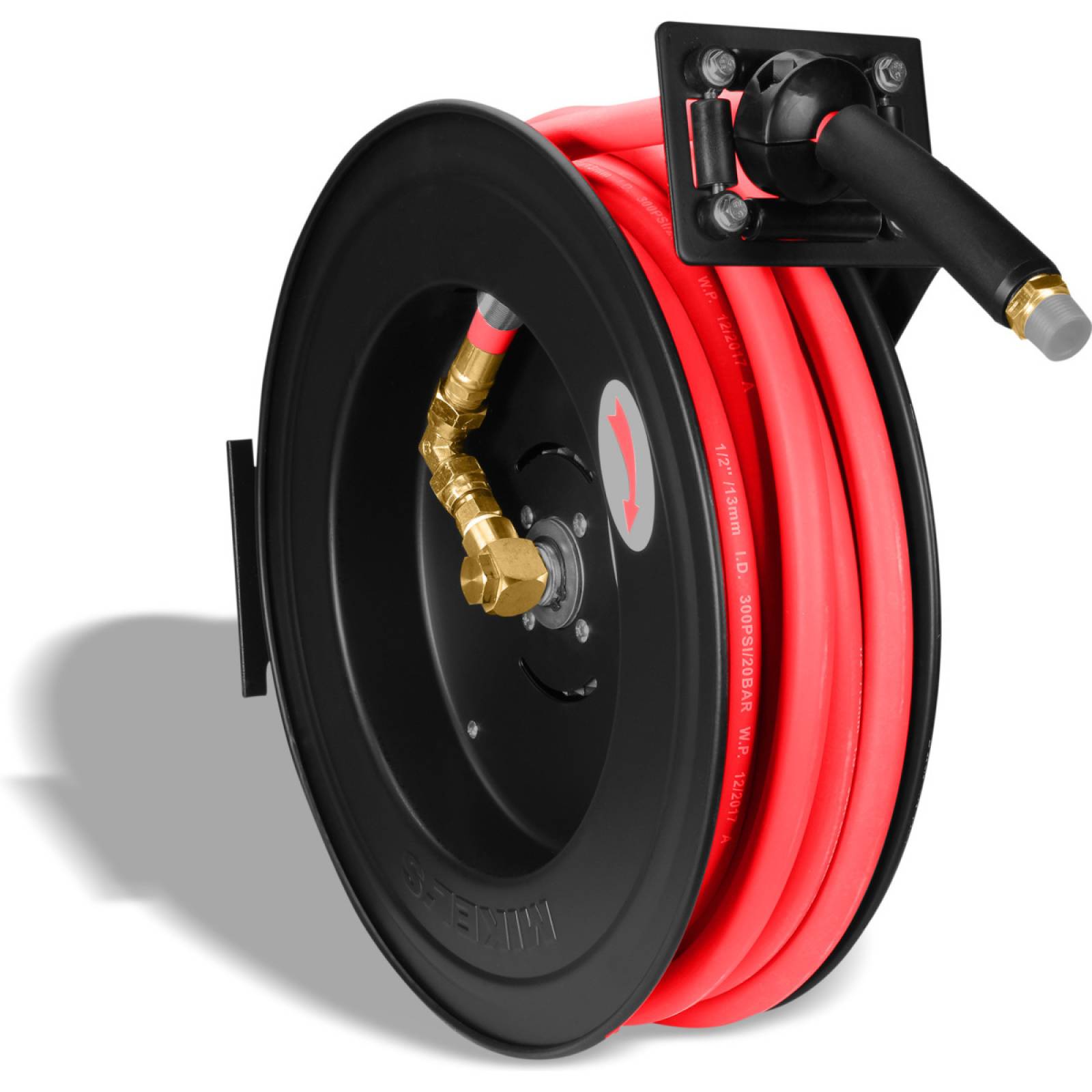Carrete de acero con manguera 1/4pul. sistema retráctil