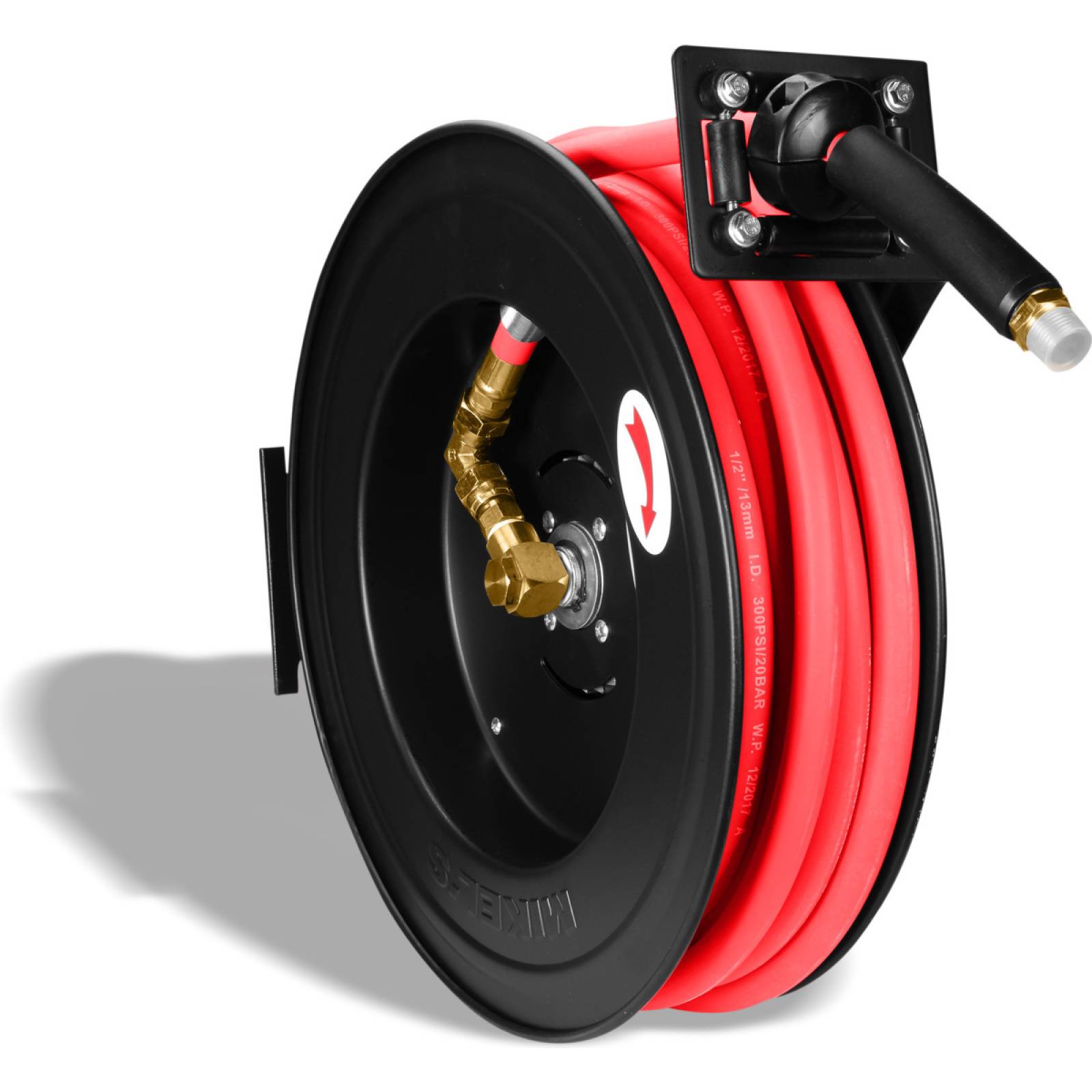 Carrete de acero con manguera 3/8pul. sistema retráctil