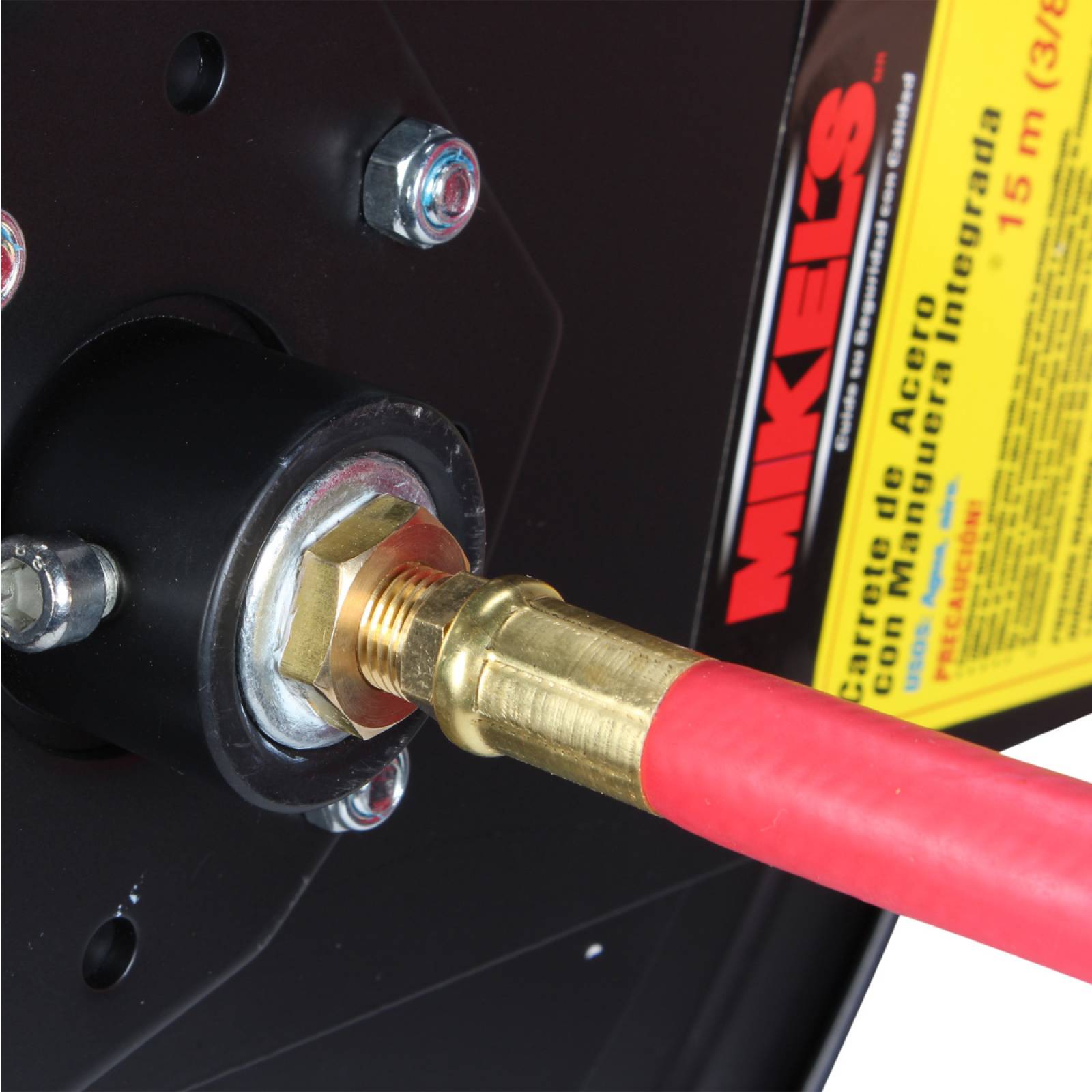 Carrete de acero con manguera 3/8pul. sistema retráctil