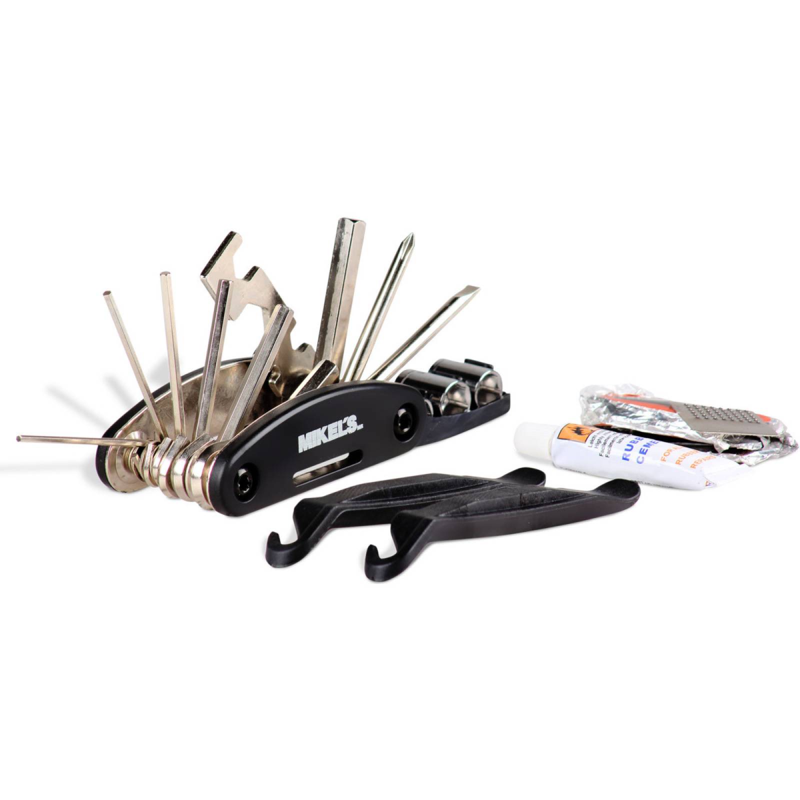 Kit multiherramienta para ciclista incluye 15 accesorios