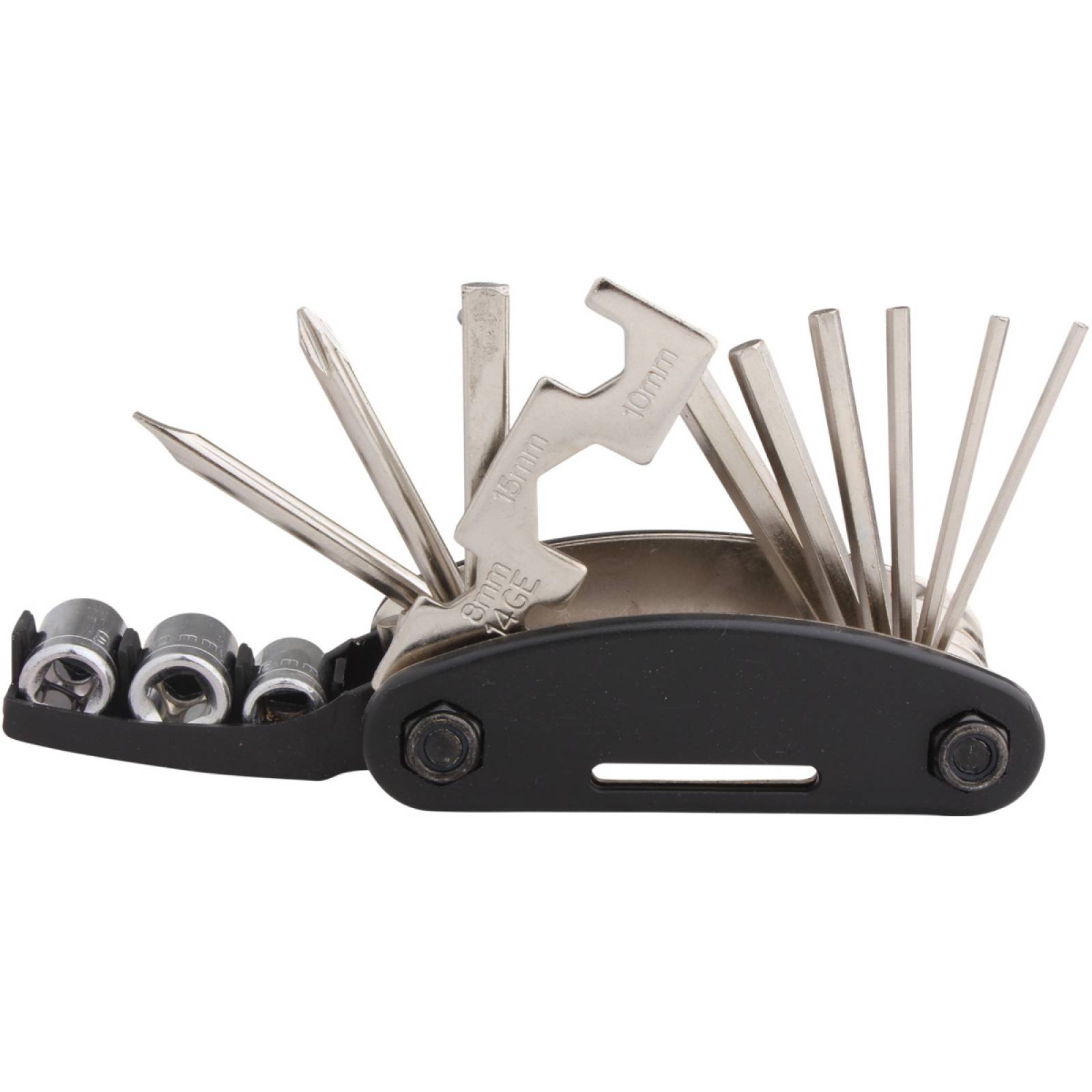 Kit multiherramienta para ciclista incluye 15 accesorios