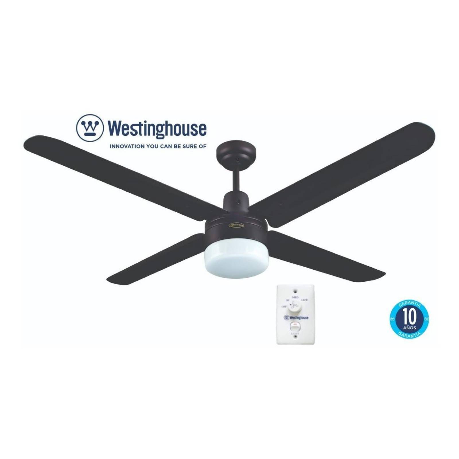 Ventilador de Techo Westinghouse 72800 INDUSTRIAL CON LUZ Chocolate 56" / 142 cm.