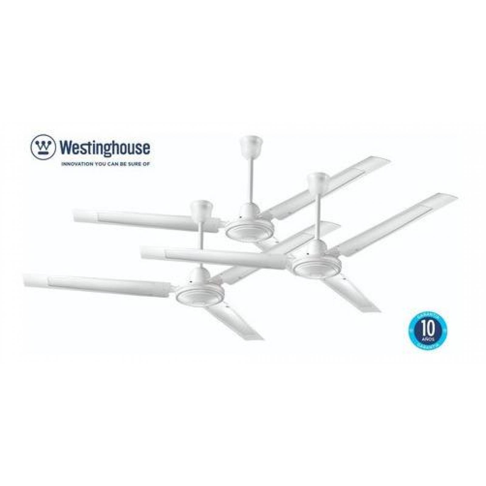 Ventilador de Techo Westinghouse 72907 INDUSTRIAL REBEL III Blanco 3 Pack 56" / 142 cm. 