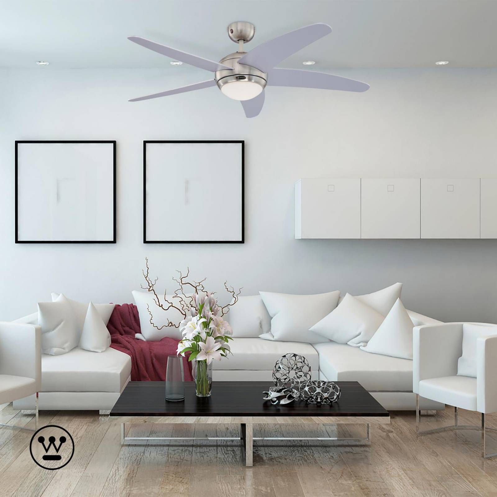 Ventilador De Techo Westinghouse Bendan Cromo Satinado 52 