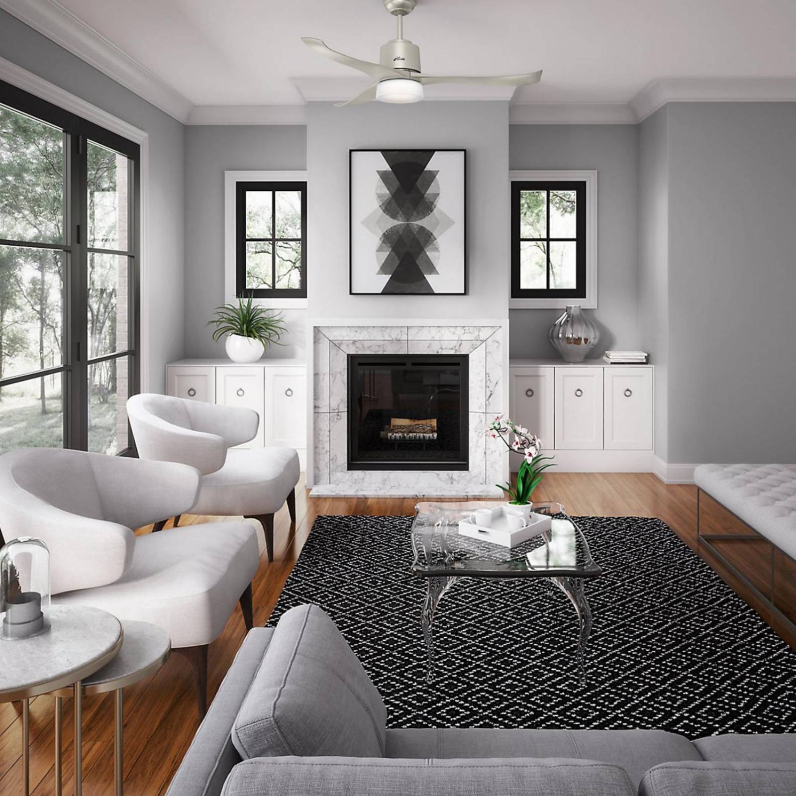 Ventilador de Techo Hunter 59376 Symphony Matte Nickel 54" 