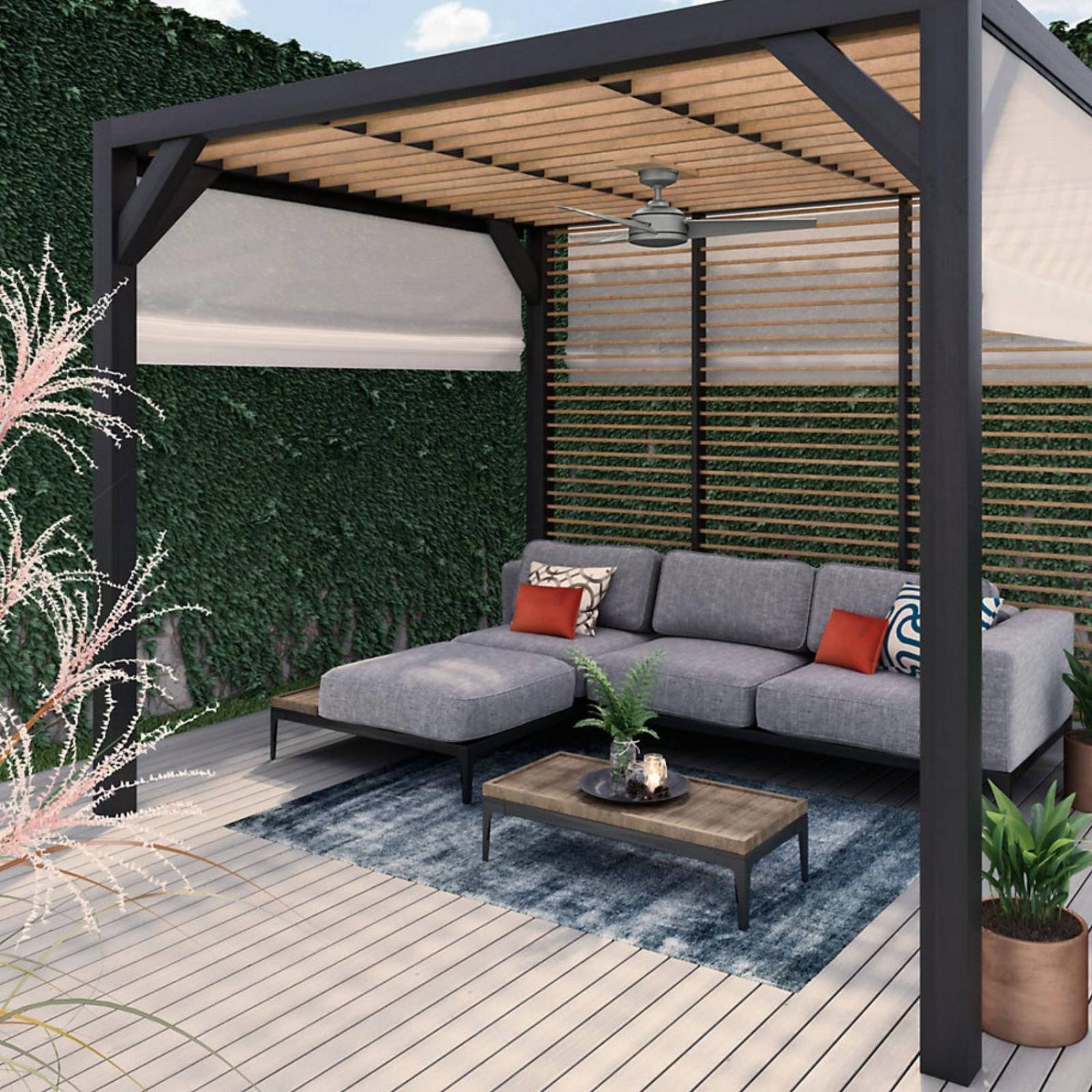 Ventilador De Techo Hunter 59608 Trimaran Matte Silver 52"