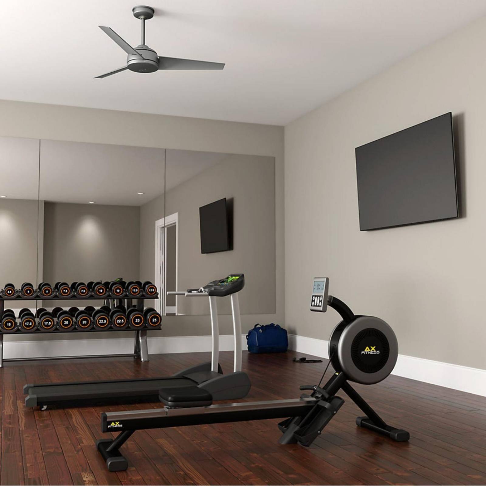 Ventilador De Techo Hunter 59608 Trimaran Matte Silver 52"