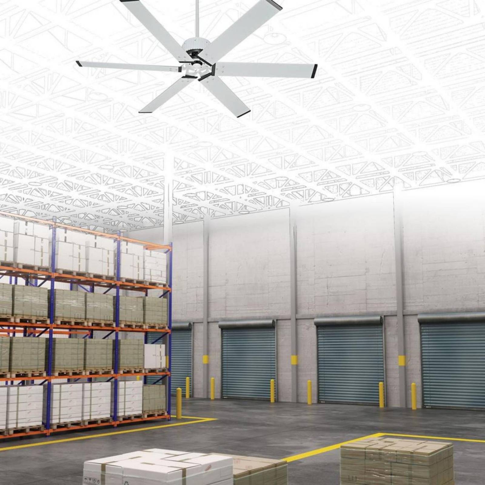 Ventilador de Techo Hunter 59134 HFC Indutrial Fresh White 72" 