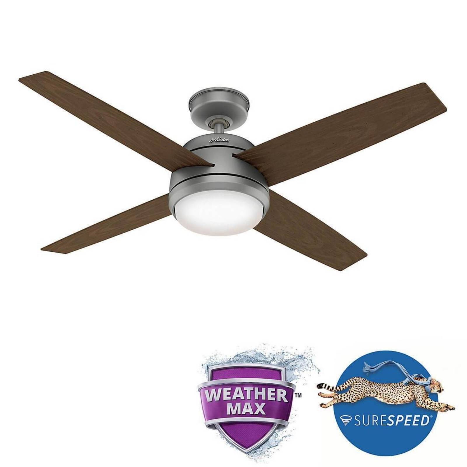 Ventilador de Techo Hunter 59616 Oceana Matte Silver 52" 