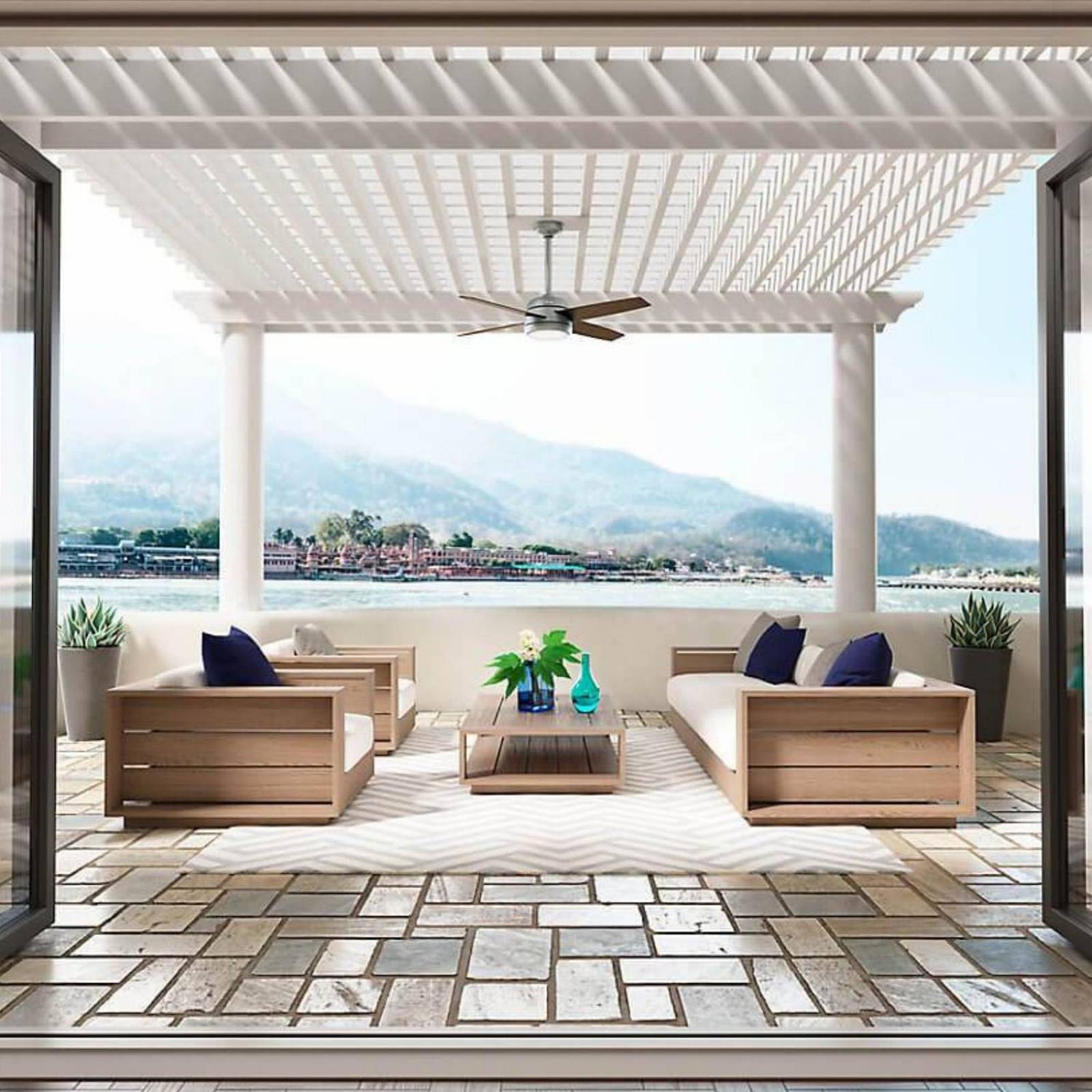 Ventilador de Techo Hunter 59616 Oceana Matte Silver 52" 